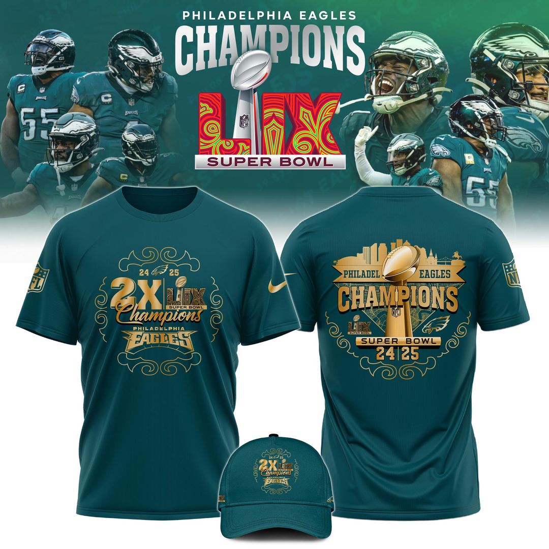 Philadelphia Eagles Super Bowl LIX Champions Shirts 2025 - Famjoys Philadelphia Eagles Super Bowl LIX Champions Shirts 2025 - Famjoys