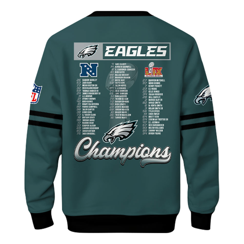 Philadelphia Eagles Super Bowl LIX Champions Sweatshirt - Famjoys Philadelphia Eagles Super Bowl LIX Champions Sweatshirt - Famjoys
