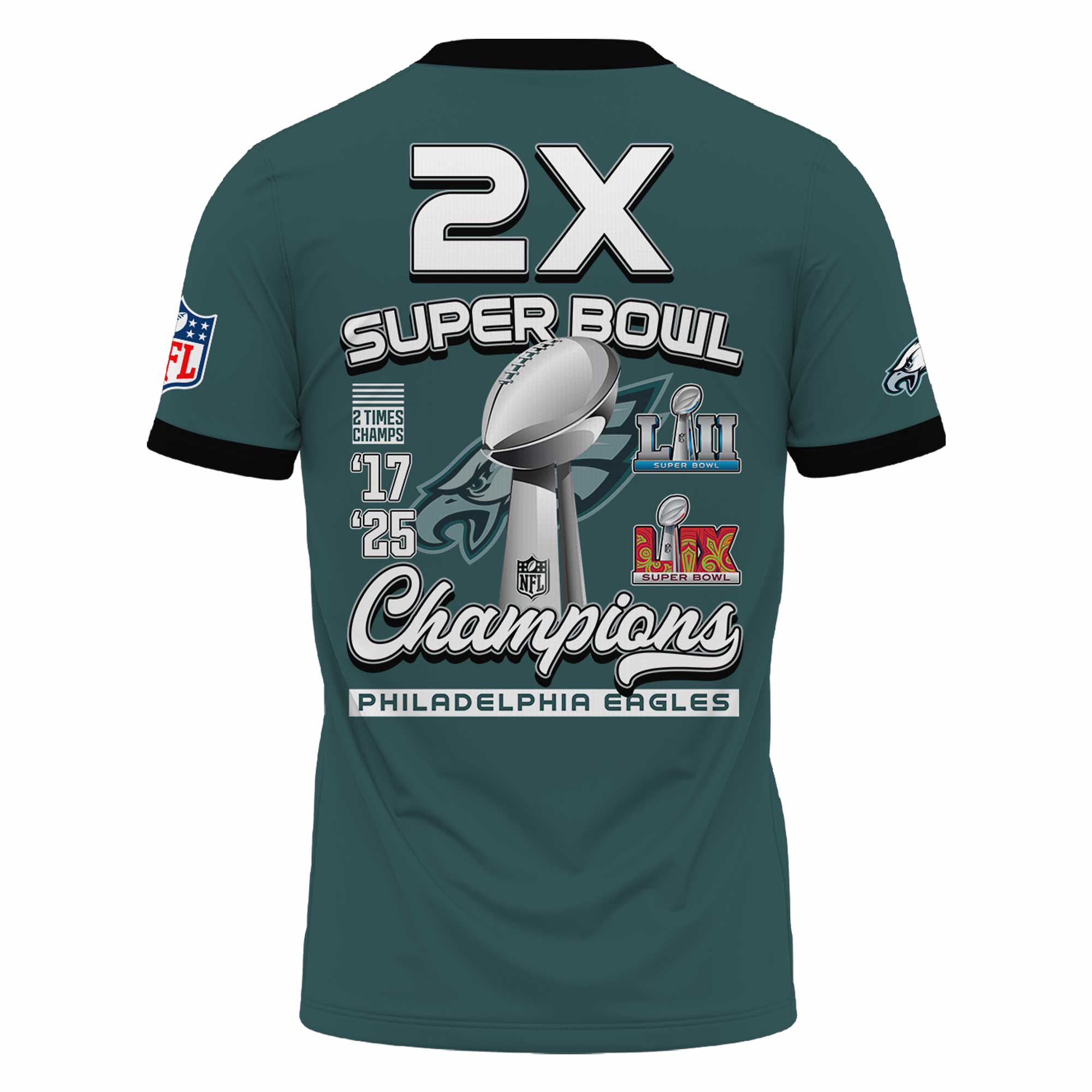 Philadelphia Eagles Super Bowl LIX Champions T-Shirt V2 - Famjoys Philadelphia Eagles Super Bowl LIX Champions T-Shirt V2 - Famjoys