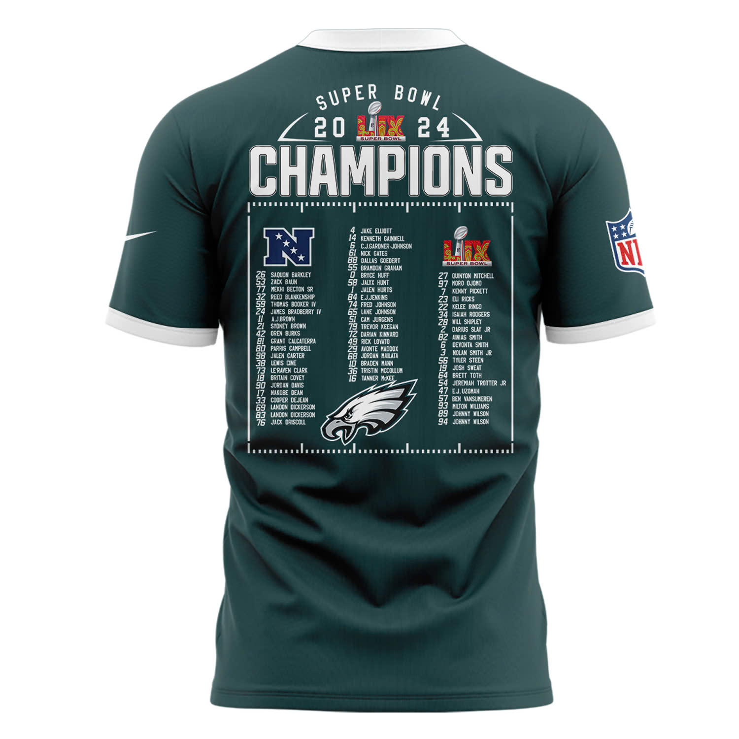 Philadelphia Eagles Super Bowl LIX Champions TShirt - Famjoys Philadelphia Eagles Super Bowl LIX Champions TShirt - Famjoys