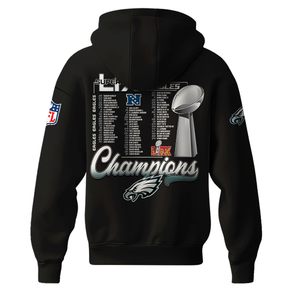 Philadelphia Eagles Super Bowl LIX Champions Unisex Hoodie V2 - Famjoys Philadelphia Eagles Super Bowl LIX Champions Unisex Hoodie V2 - Famjoys