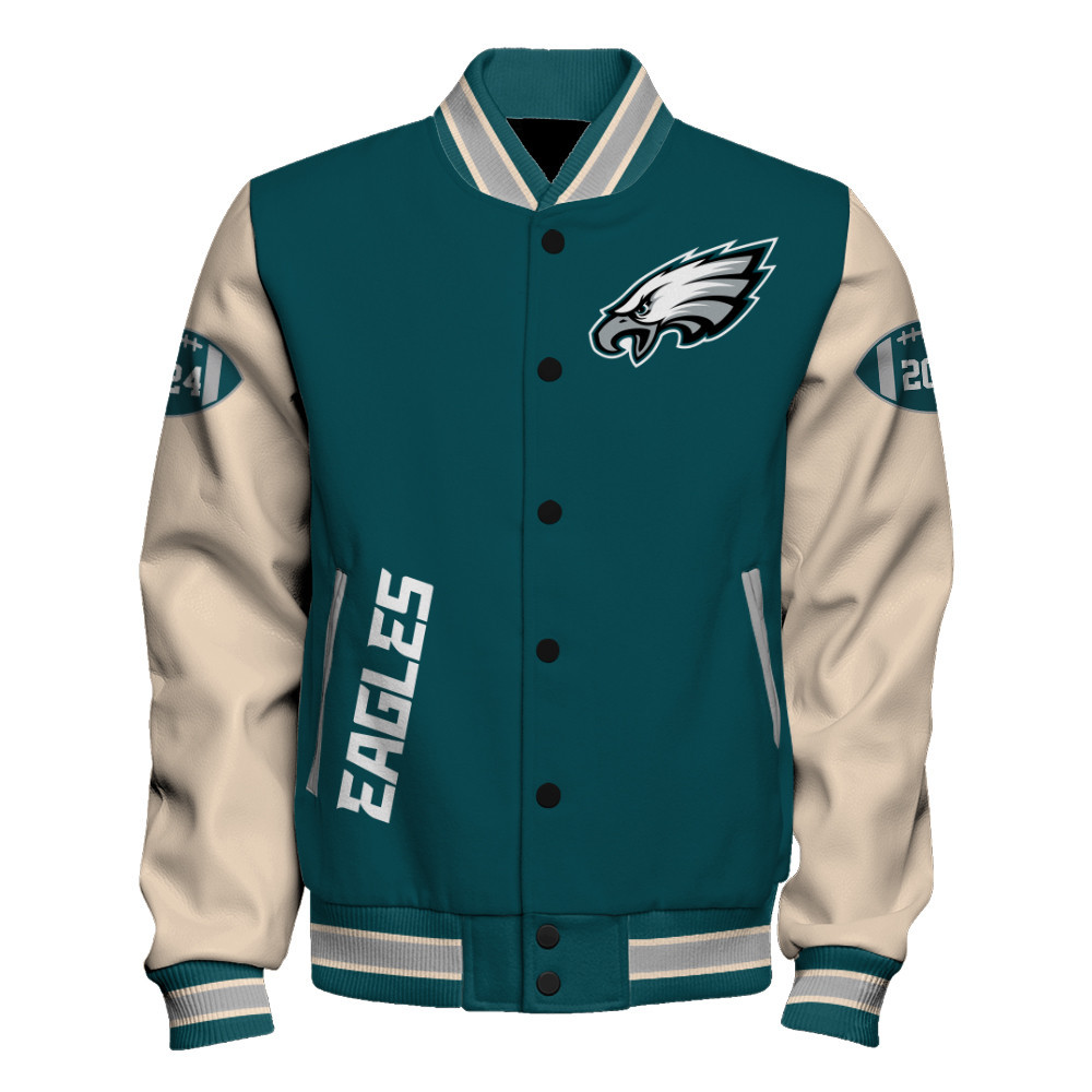 Philadelphia Eagles Super Bowl LIX Champions Where Champions Are Made Varsity Jacket - Famjoys Philadelphia Eagles Super Bowl LIX Champions Where Champions Are Made Varsity Jacket - Famjoys