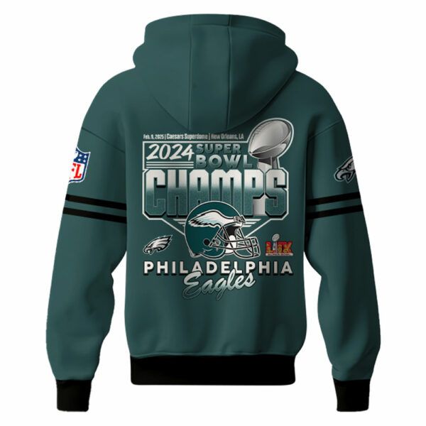 Philadelphia Eagles Super Bowl LIX Champions Zip Hoodie 2025 - Famjoys Philadelphia Eagles Super Bowl LIX Champions Zip Hoodie 2025 - Famjoys
