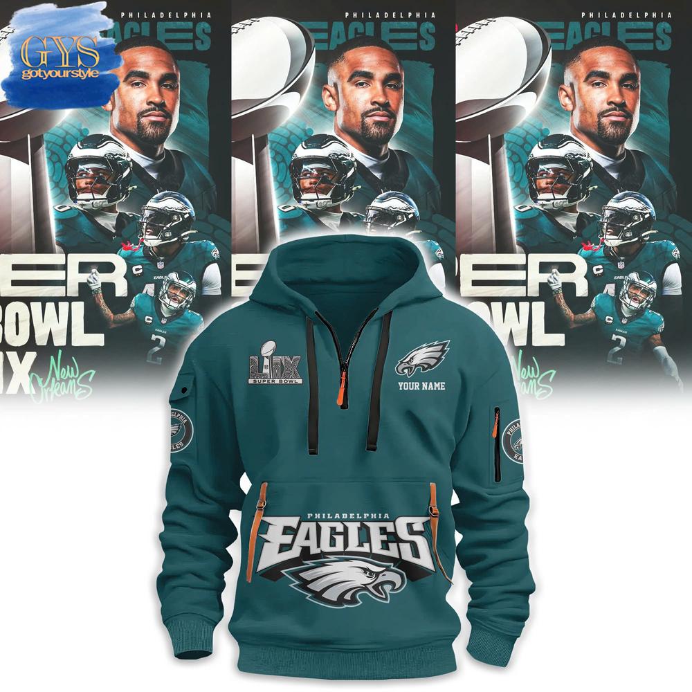 Philadelphia Eagles Super Bowl LIX Quarter New Hoodie - Famjoys Philadelphia Eagles Super Bowl LIX Quarter New Hoodie - Famjoys