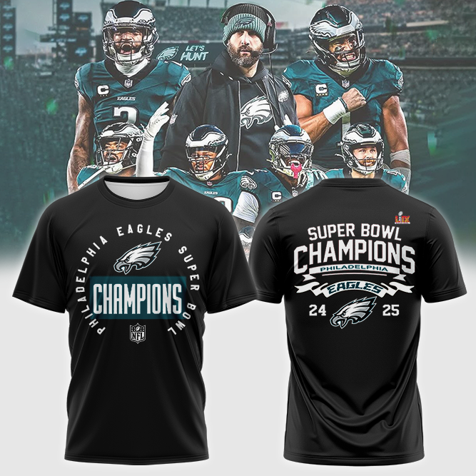 Philadelphia Eagles Super Bowl LIX T-Shirt - Famjoys Philadelphia Eagles Super Bowl LIX T-Shirt - Famjoys