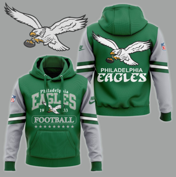Philadelphia Eagles Throwback KELLY GREEN Hoodie - Famjoys Philadelphia Eagles Throwback KELLY GREEN Hoodie - Famjoys