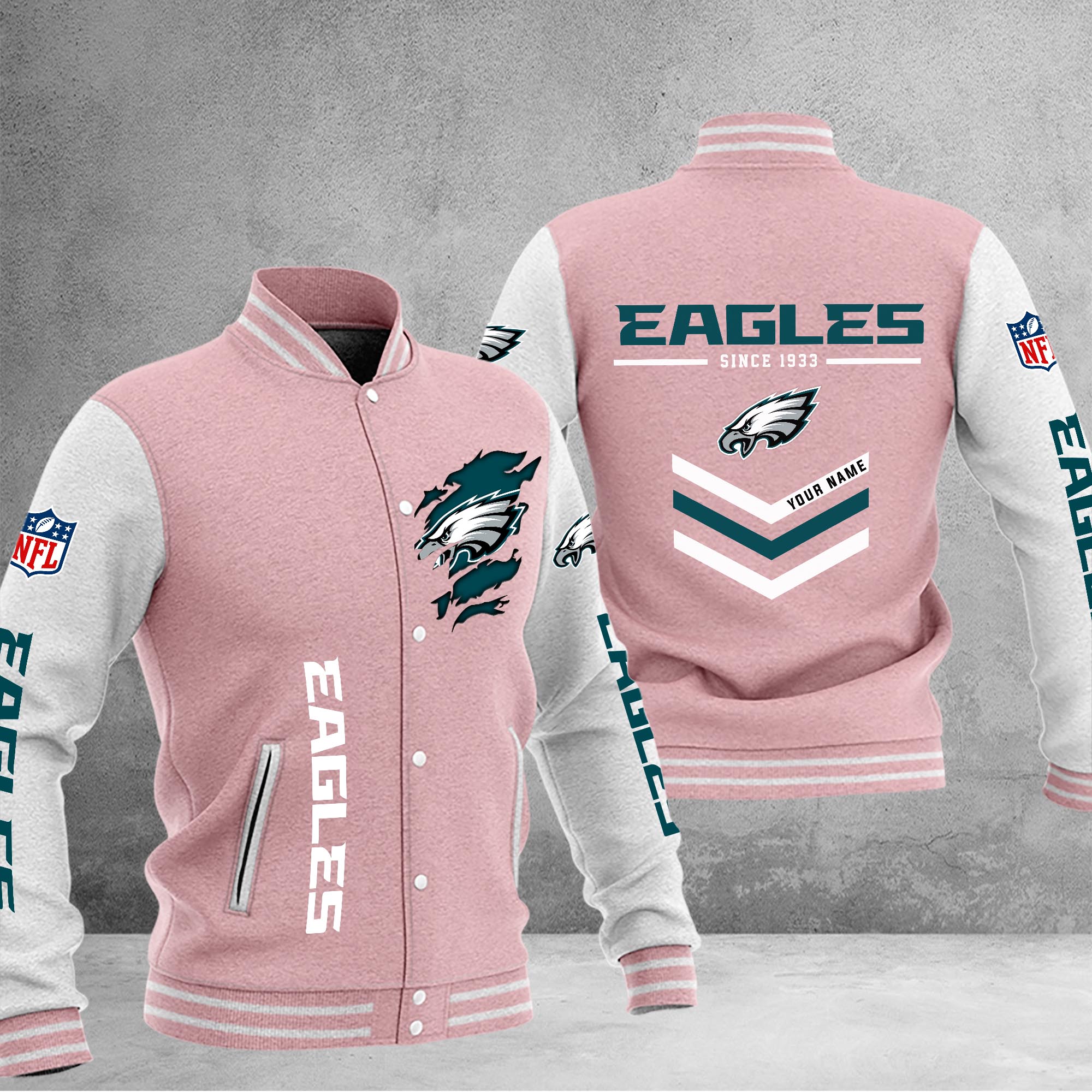 Philadelphia Eagles Varsity Baseball Jacket - Famjoys Philadelphia Eagles Varsity Baseball Jacket - Famjoys