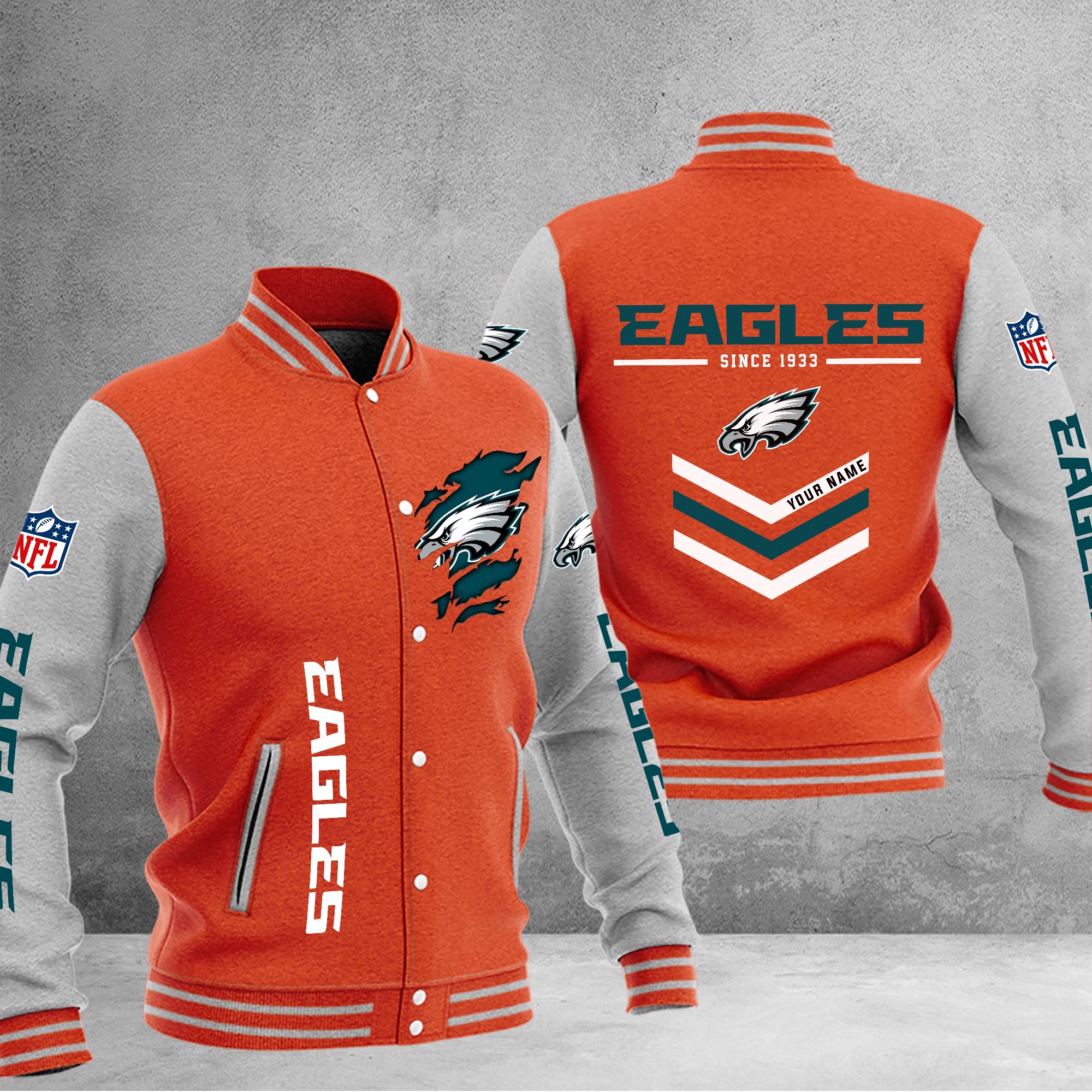 Philadelphia Eagles Varsity Baseball Jacket - Famjoys Philadelphia Eagles Varsity Baseball Jacket - Famjoys