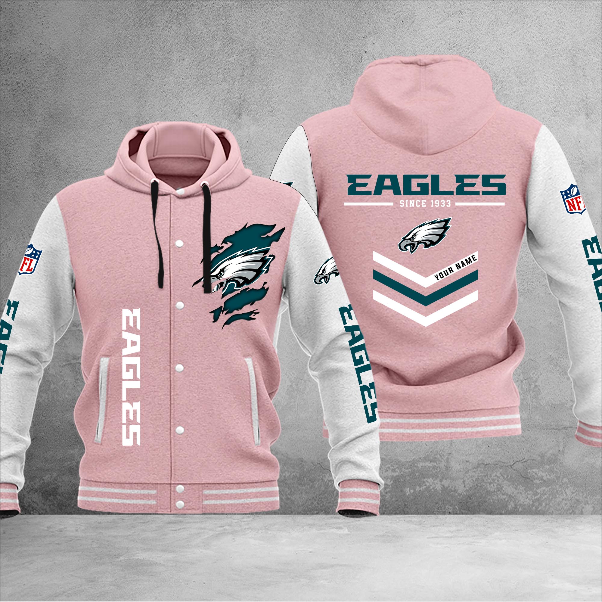 Philadelphia Eagles Varsity Baseball Jacket - Famjoys Philadelphia Eagles Varsity Baseball Jacket - Famjoys