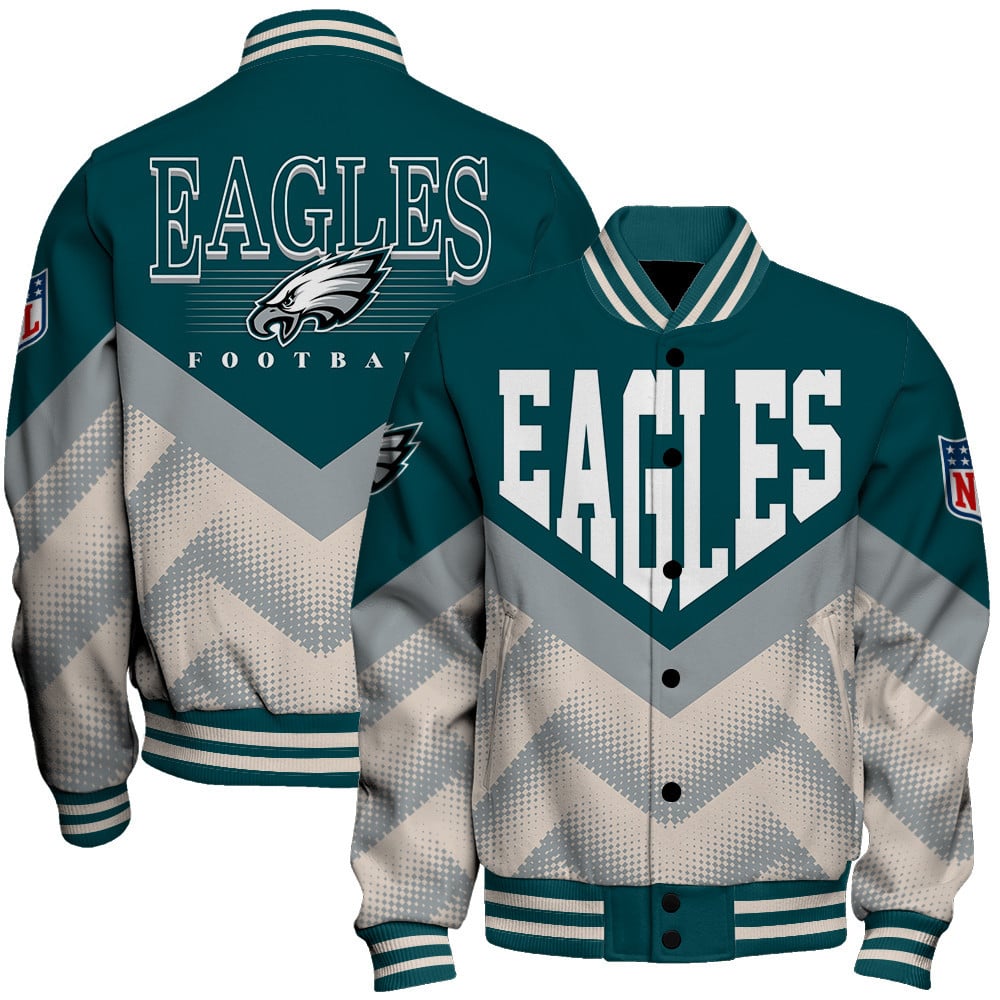 Philadelphia Eagles - We Are One Unisex Varsity Jacket - Famjoys Philadelphia Eagles - We Are One Unisex Varsity Jacket - Famjoys