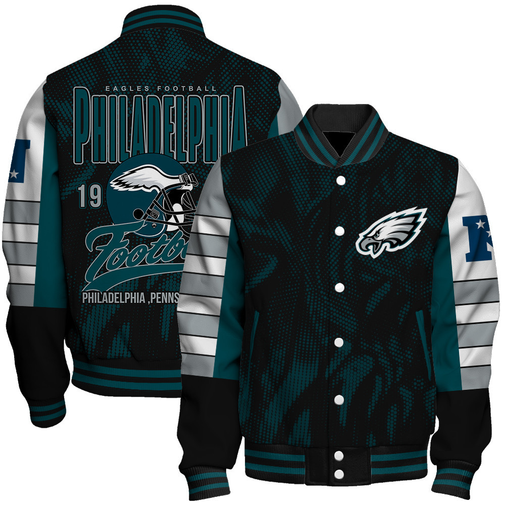 Philadelphia Eagles - Wear Your Passion Unisex Varsity Jacket - Famjoys Philadelphia Eagles - Wear Your Passion Unisex Varsity Jacket - Famjoys