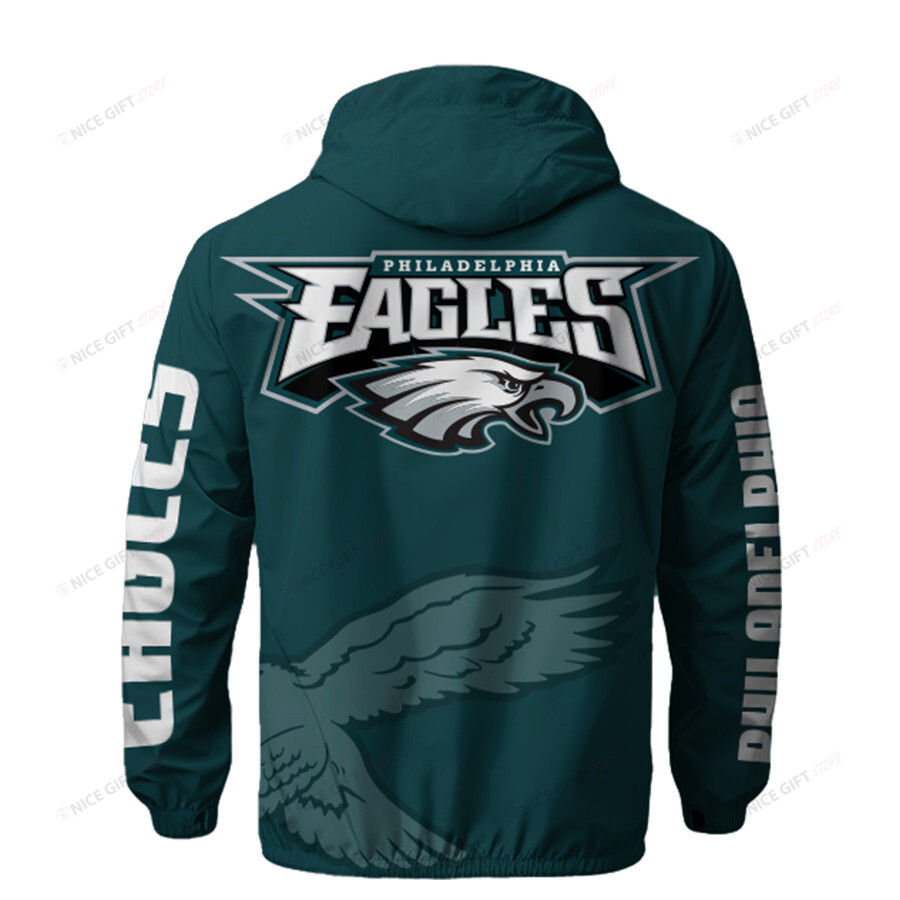 Philadelphia Eagles Windbreaker Outdoor Jacket WOJ-D2N0R2 - Famjoys Philadelphia Eagles Windbreaker Outdoor Jacket WOJ-D2N0R2 - Famjoys