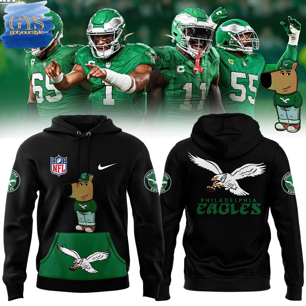 Philadelphia Eagles x Chill Guy Special Edition Hoodie - Famjoys Philadelphia Eagles x Chill Guy Special Edition Hoodie - Famjoys
