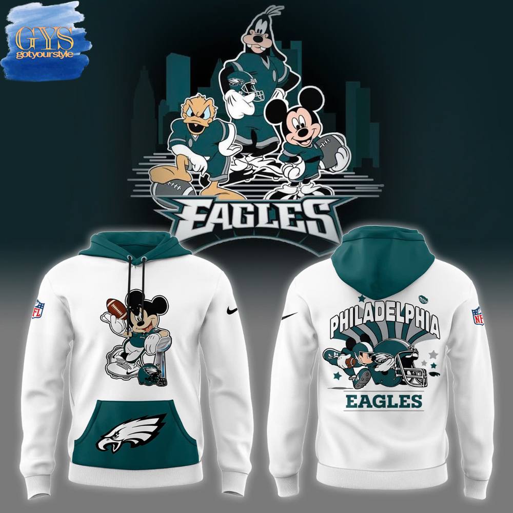 Philadelphia Eagles x Disney Mickey Mouse Hoodie - Famjoys Philadelphia Eagles x Disney Mickey Mouse Hoodie - Famjoys