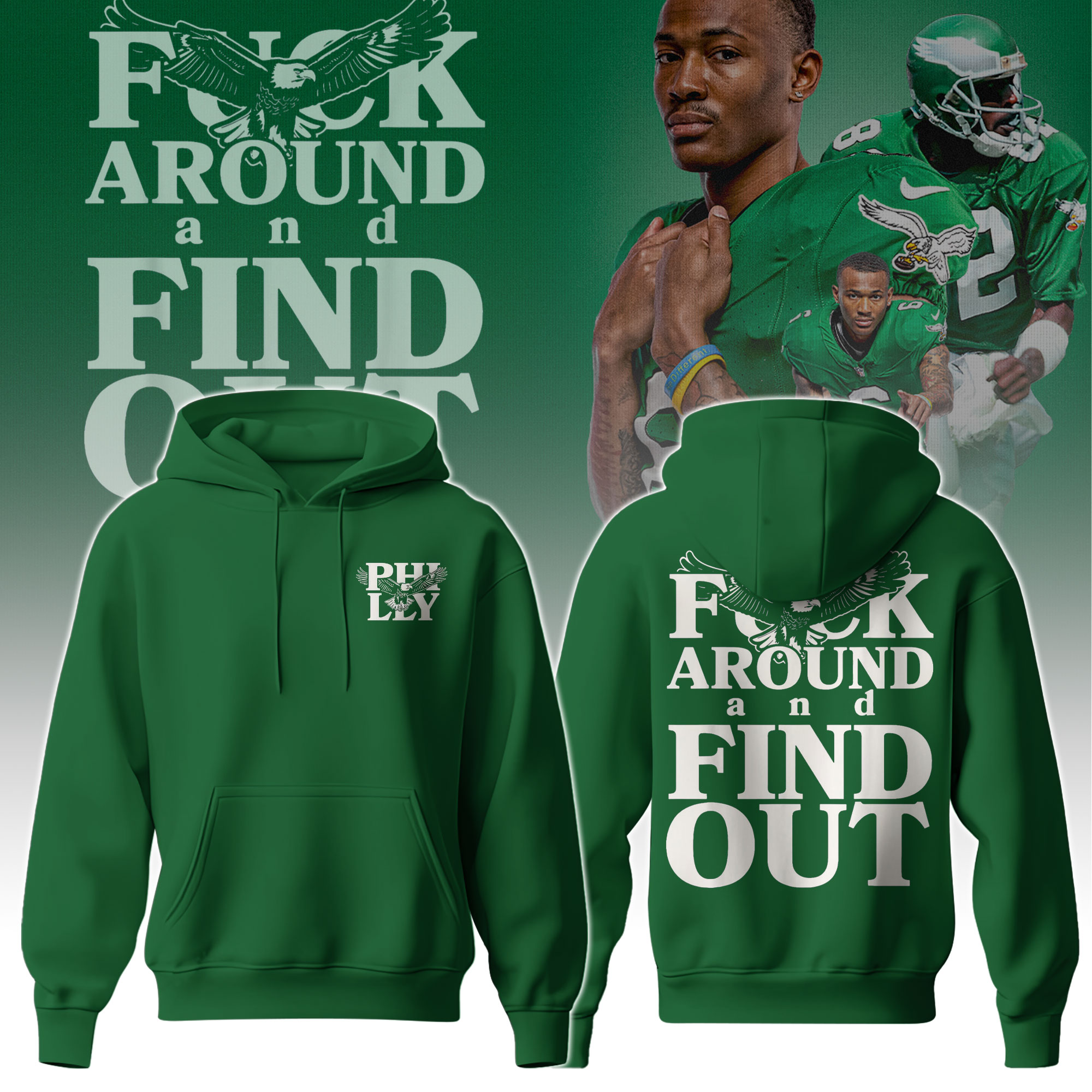 Philadelphia Eagles x Fuck Around and Find Out Hoodie - Famjoys Philadelphia Eagles x Fuck Around and Find Out Hoodie - Famjoys