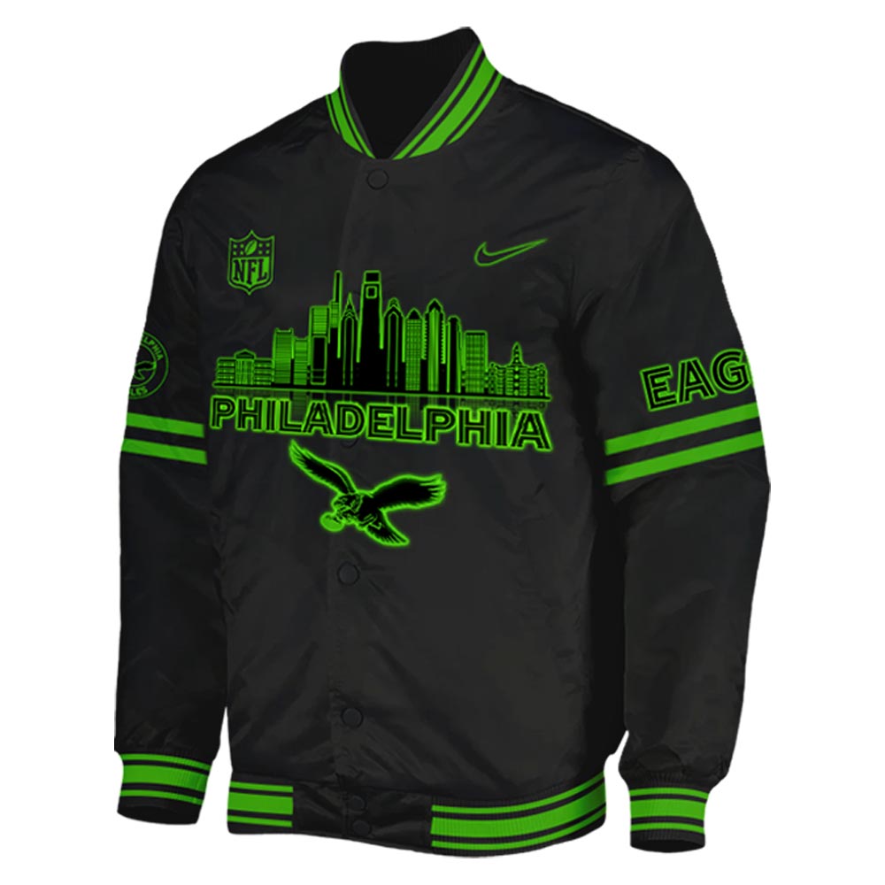 Philadelphia Eagles x Kelly Green Bomber 2025 - Famjoys Philadelphia Eagles x Kelly Green Bomber 2025 - Famjoys
