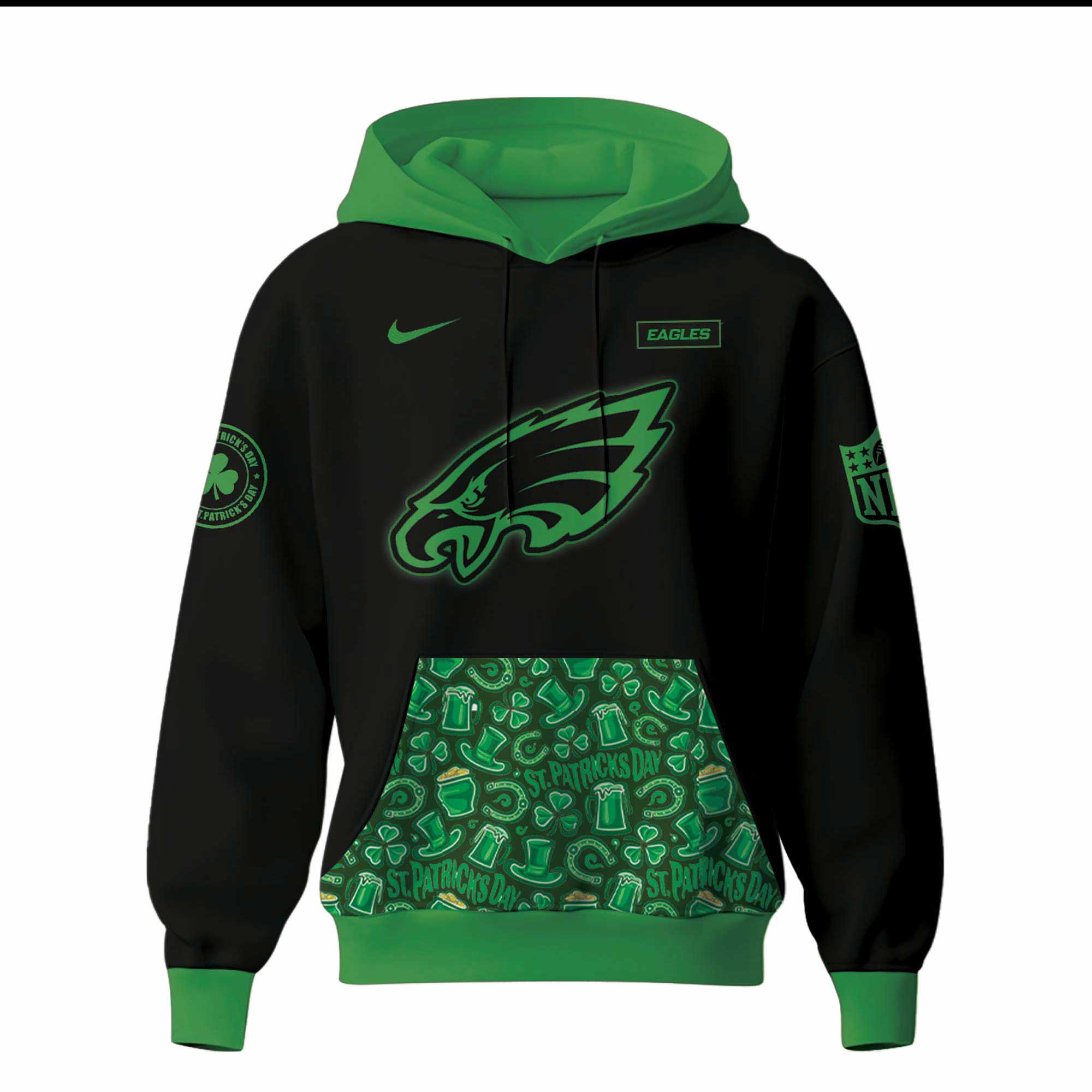 Philadelphia Eagles x StPatrick Day Hoodie - Famjoys Philadelphia Eagles x StPatrick Day Hoodie - Famjoys