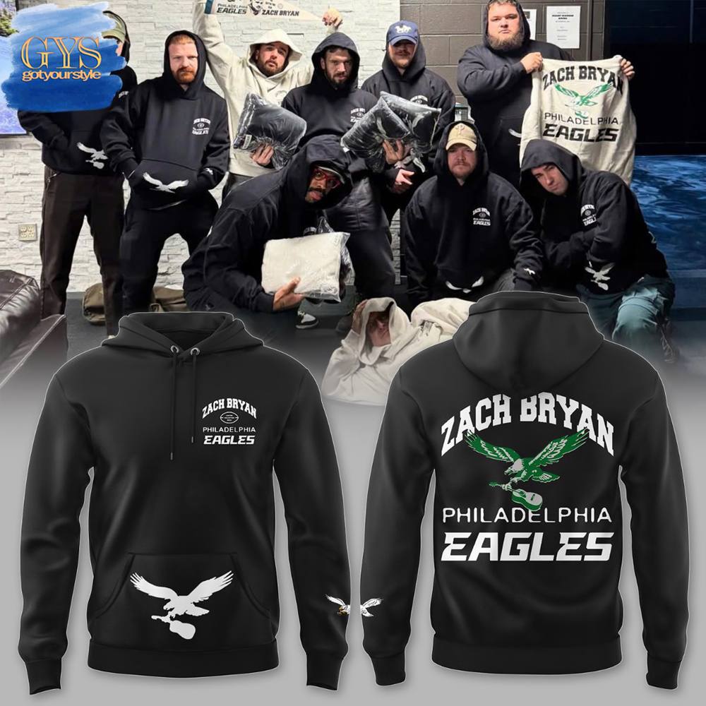 Philadelphia Eagles x Zach Bryan Hoodie - Famjoys Philadelphia Eagles x Zach Bryan Hoodie - Famjoys