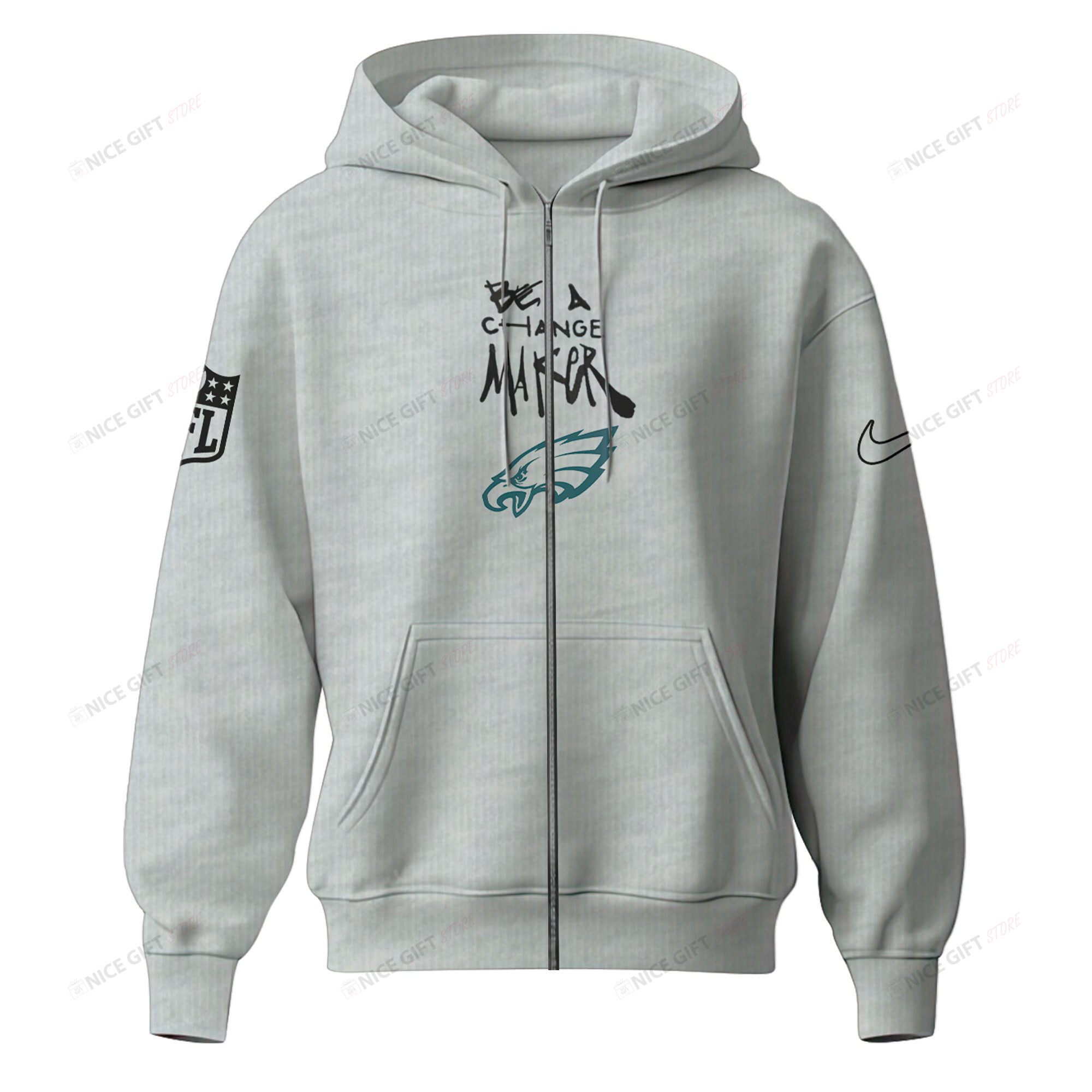 Philadelphia Eagles Zip Hoodie 3D 3ZH-F2D7 - Famjoys Philadelphia Eagles Zip Hoodie 3D 3ZH-F2D7 - Famjoys