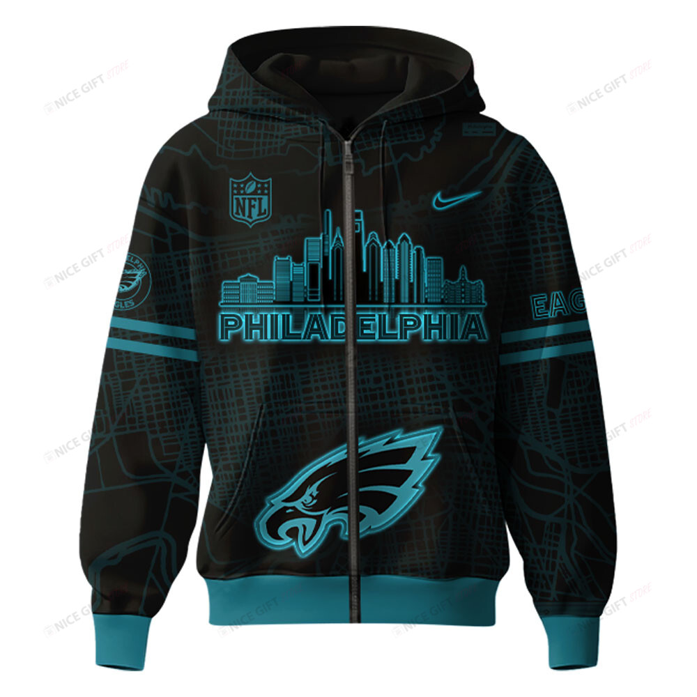 Philadelphia Eagles Zip Hoodie 3D 3ZH-G5D8 - Famjoys Philadelphia Eagles Zip Hoodie 3D 3ZH-G5D8 - Famjoys