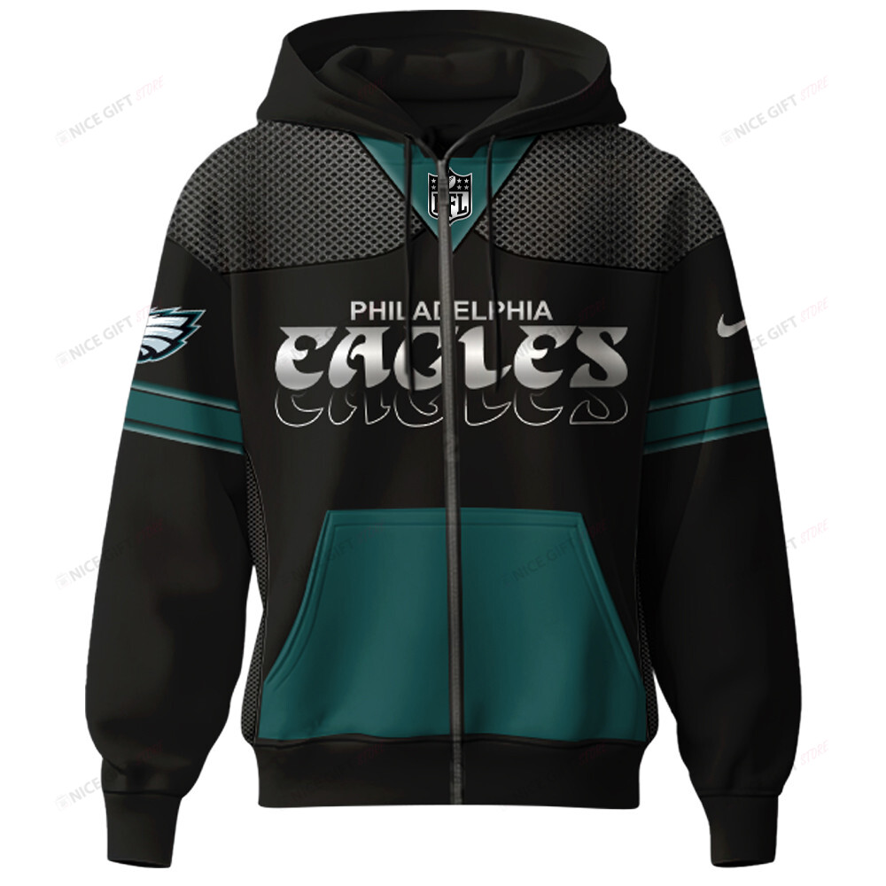 Philadelphia Eagles Zip Hoodie 3D 3ZH-Q9U5 - Famjoys Philadelphia Eagles Zip Hoodie 3D 3ZH-Q9U5 - Famjoys