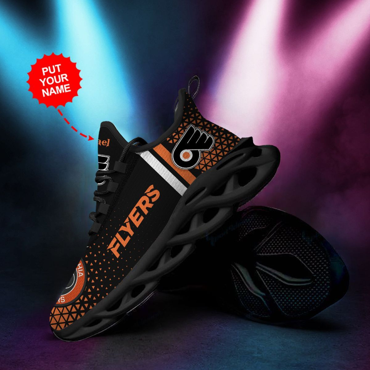 Philadelphia Flyers Custom Personalized Max Soul Sneakers Shoes - Famjoys Philadelphia Flyers Custom Personalized Max Soul Sneakers Shoes - Famjoys