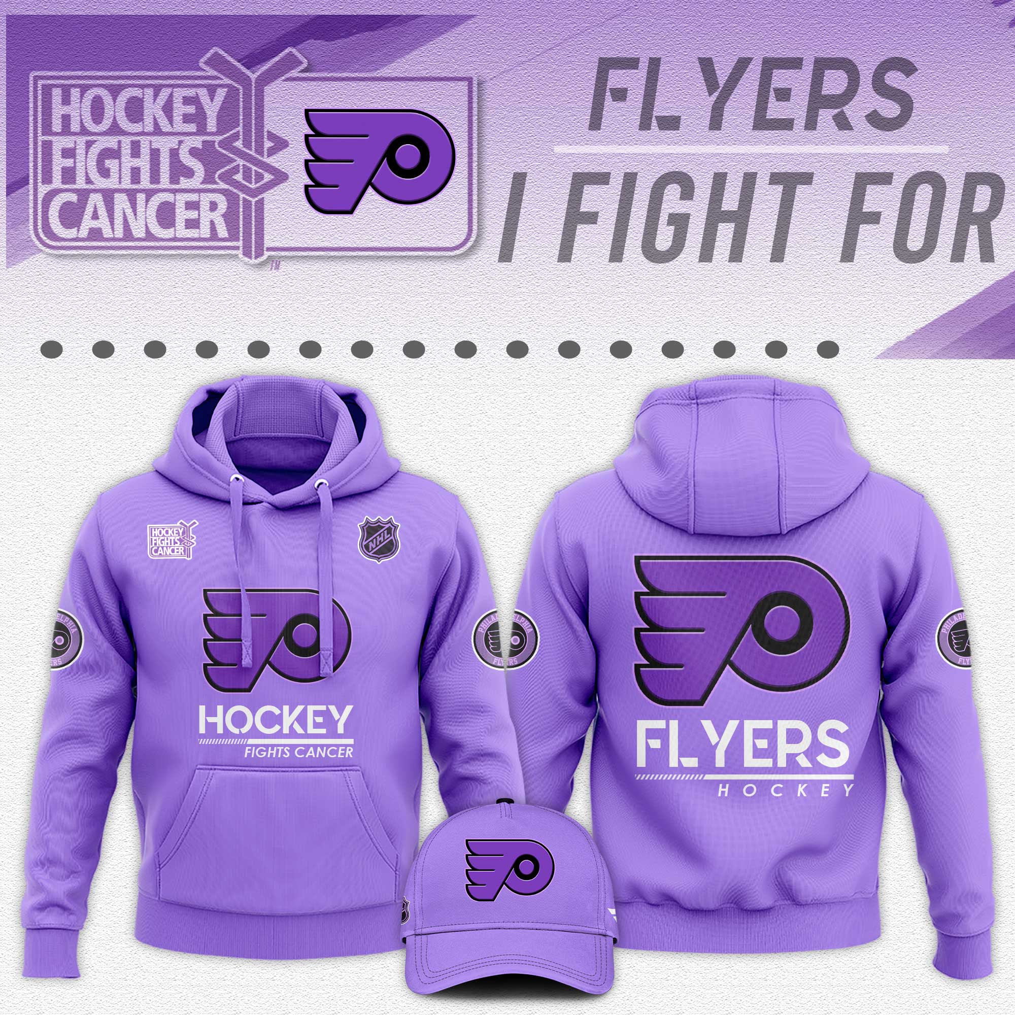 Philadelphia Flyers Hockey Fights Cancer Unisex Hoodie - Famjoys Philadelphia Flyers Hockey Fights Cancer Unisex Hoodie - Famjoys