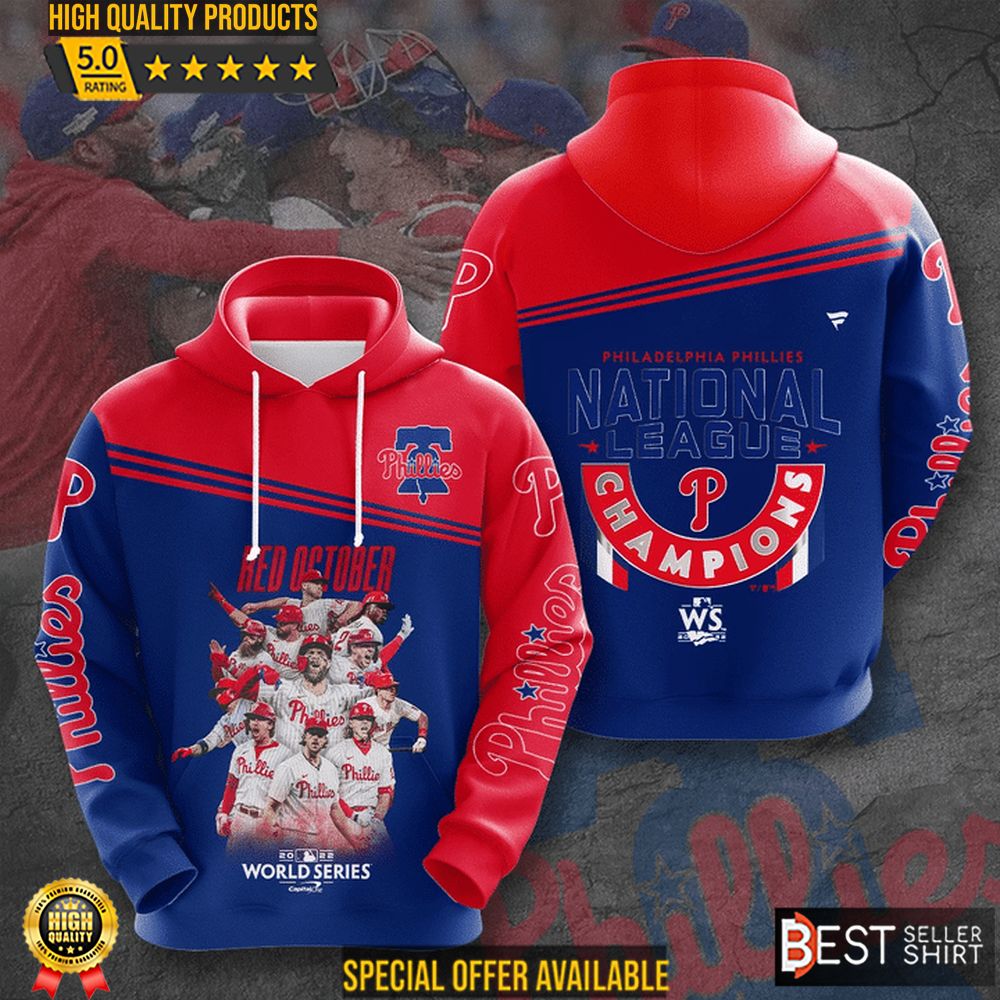 Philadelphia Philies National League Champions 3d Hoodies Red OCtober Philies Sweatshirts - Famjoys Philadelphia Philies National League Champions 3d Hoodies Red OCtober Philies Sweatshirts - Famjoys