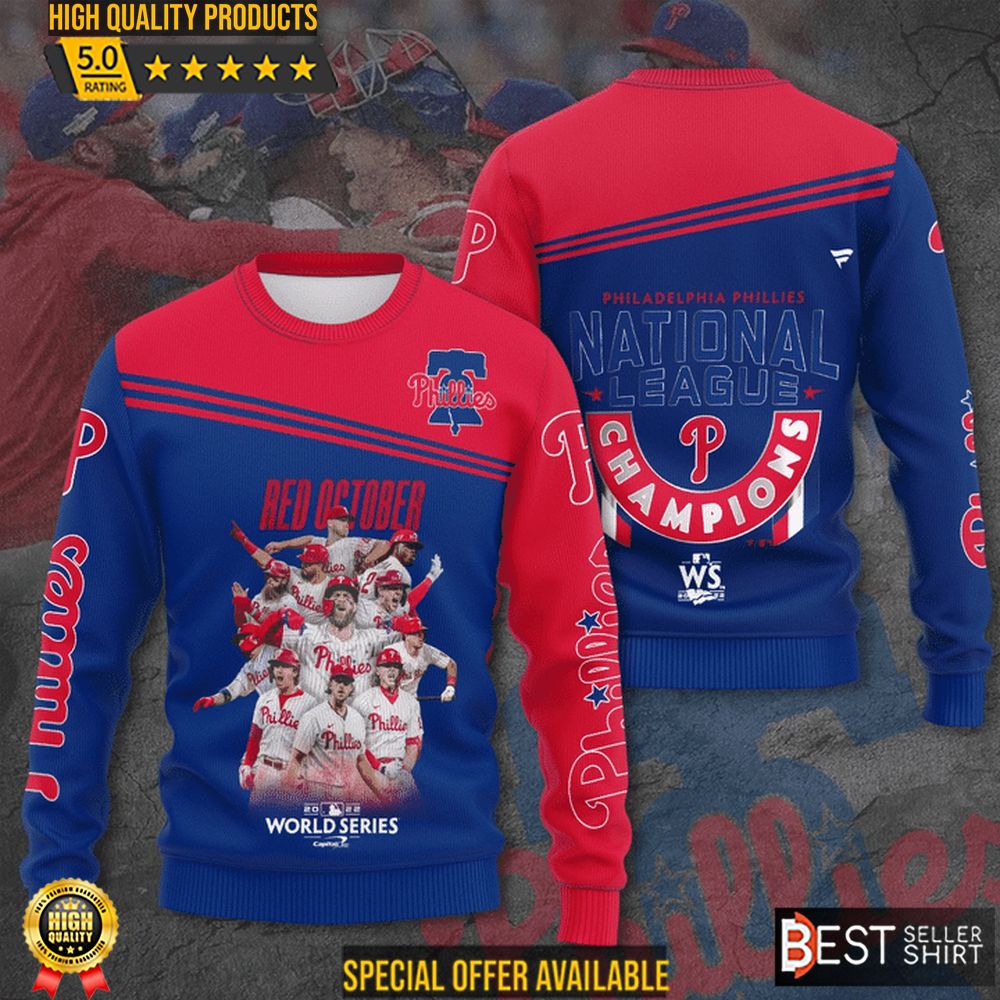 Philadelphia Philies National League Champions 3d Hoodies Red OCtober Philies Sweatshirts - Famjoys Philadelphia Philies National League Champions 3d Hoodies Red OCtober Philies Sweatshirts - Famjoys