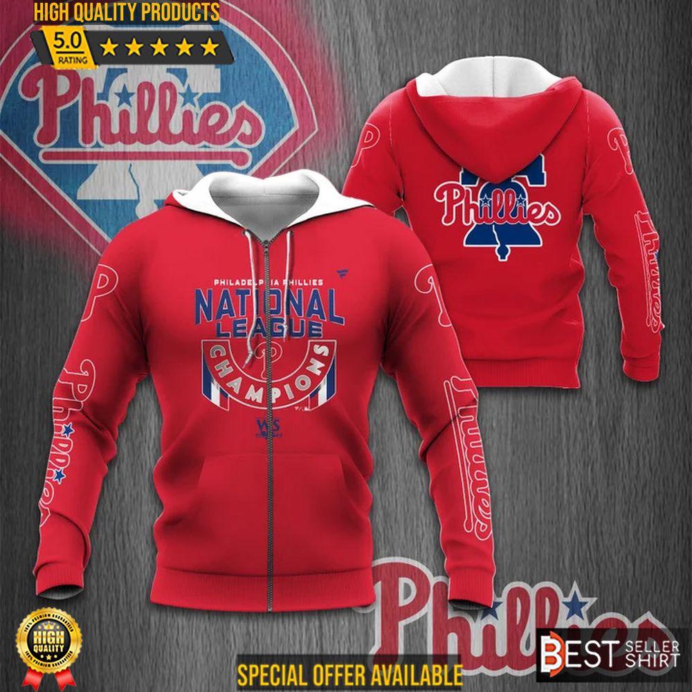 Philadelphia Philies Sweatshirts Phillies National League Champions 3d Hoodies - Famjoys Philadelphia Philies Sweatshirts Phillies National League Champions 3d Hoodies - Famjoys