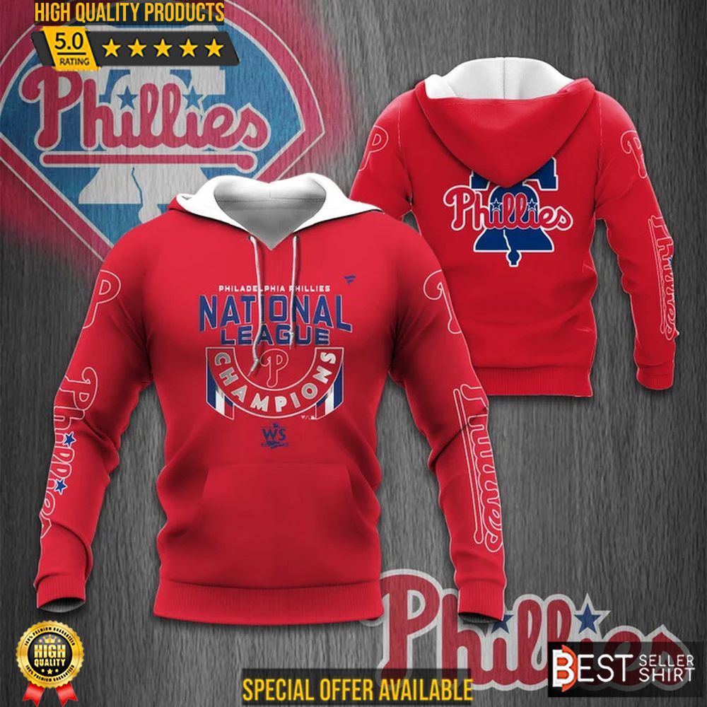 Philadelphia Philies Sweatshirts Phillies National League Champions 3d Hoodies - Famjoys Philadelphia Philies Sweatshirts Phillies National League Champions 3d Hoodies - Famjoys