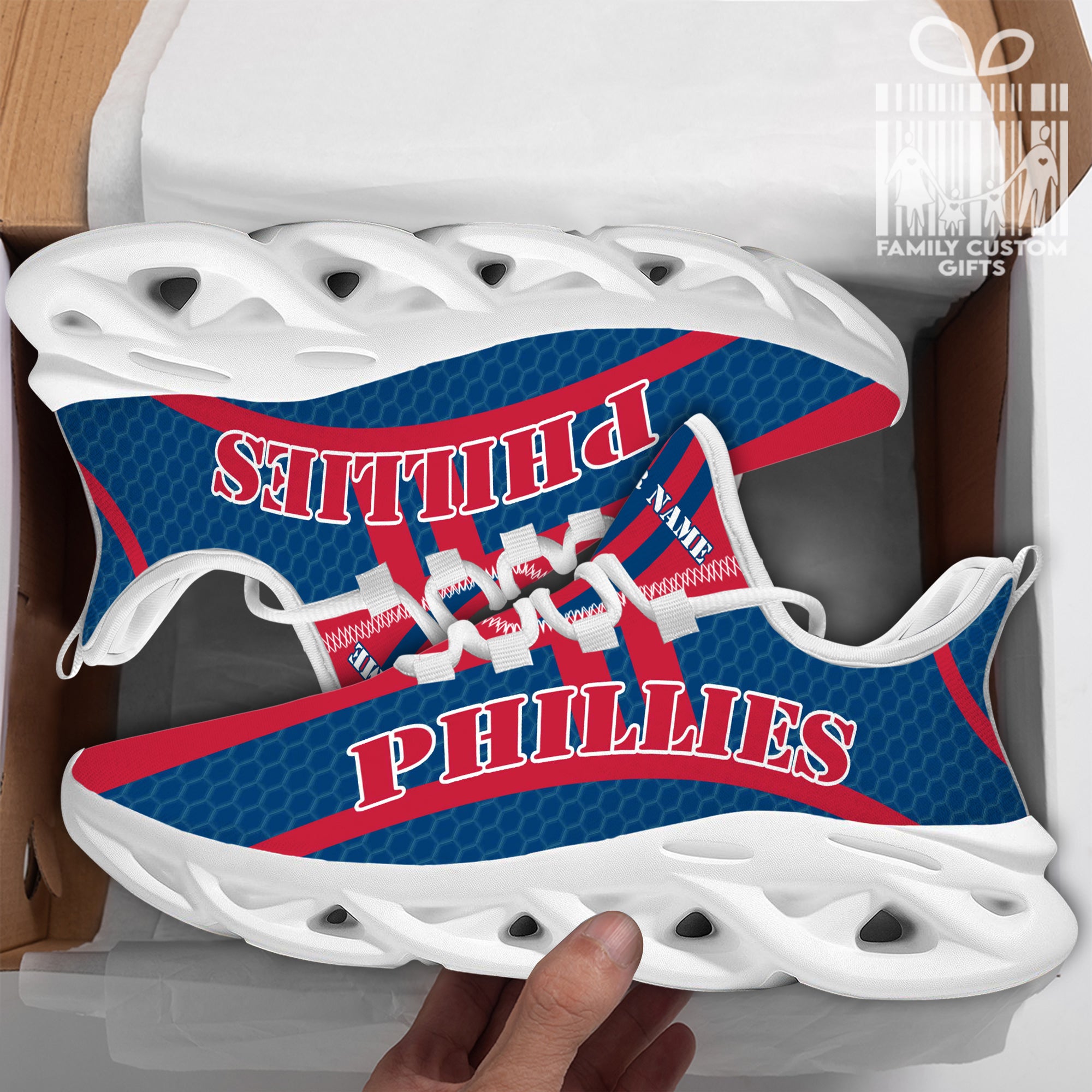 Philadelphia Phillies Custom Baseball Personalized Max Soul Sneakers Running Sport Shoes - Famjoys Philadelphia Phillies Custom Baseball Personalized Max Soul Sneakers Running Sport Shoes - Famjoys