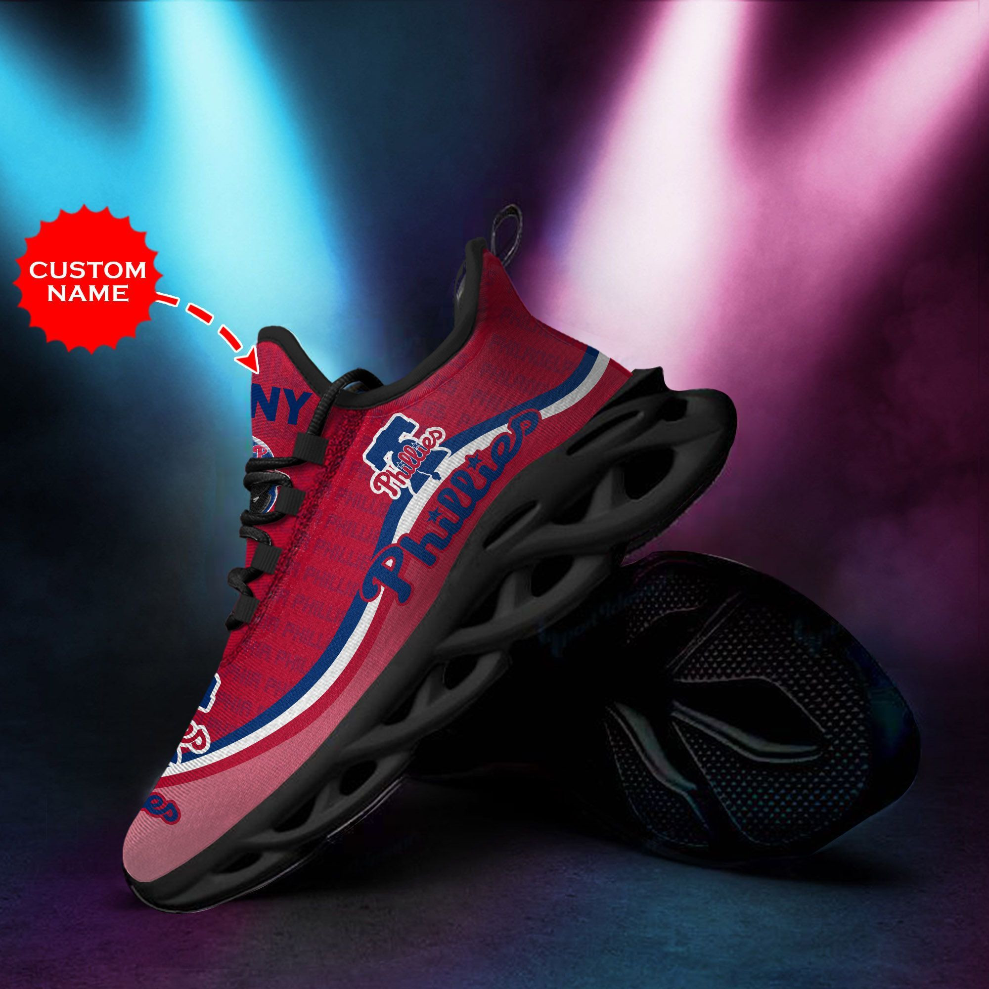Philadelphia Phillies Custom Personalized Max Soul Sneakers Shoes - Famjoys Philadelphia Phillies Custom Personalized Max Soul Sneakers Shoes - Famjoys