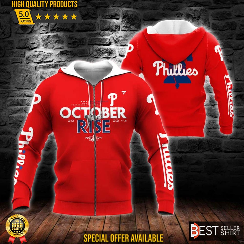 Philadelphia Phillies October Rises 3d Hoodie Philies Sweatshirts - Famjoys Philadelphia Phillies October Rises 3d Hoodie Philies Sweatshirts - Famjoys
