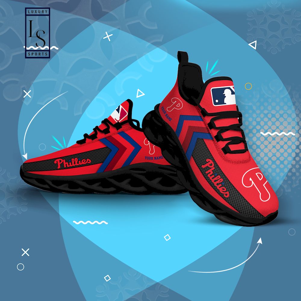 Philadelphia Phillies Personalized Max Soul Shoes - Famjoys Philadelphia Phillies Personalized Max Soul Shoes - Famjoys