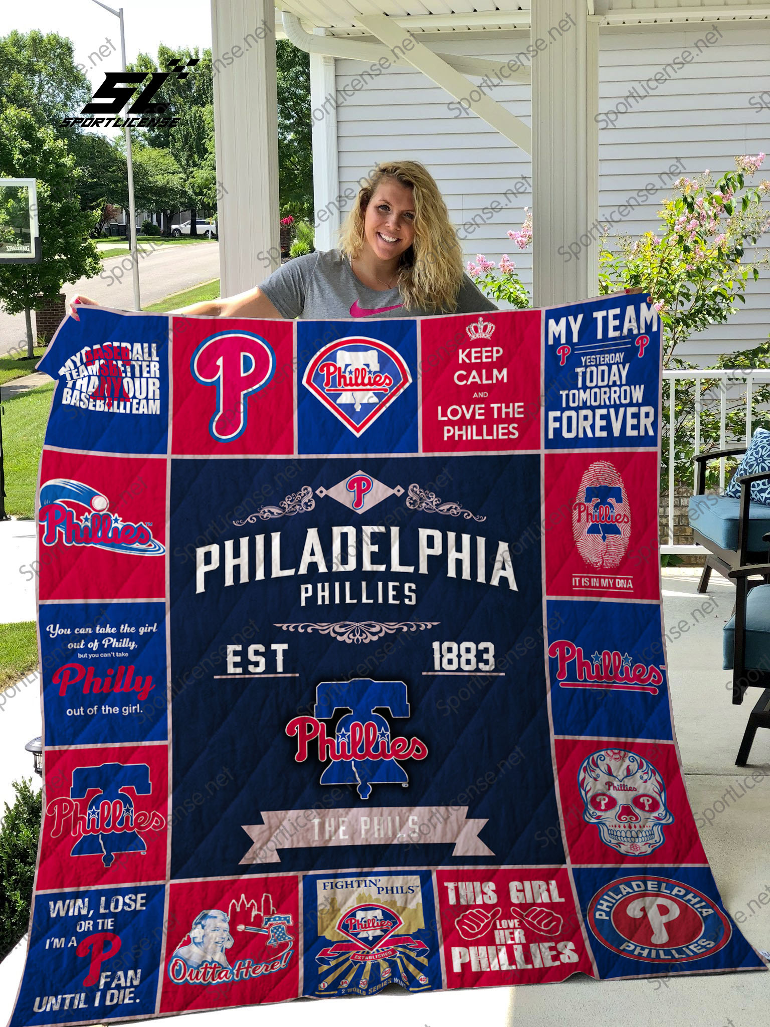 Philadelphia Phillies Quilt Blanket - Famjoys Philadelphia Phillies Quilt Blanket - Famjoys