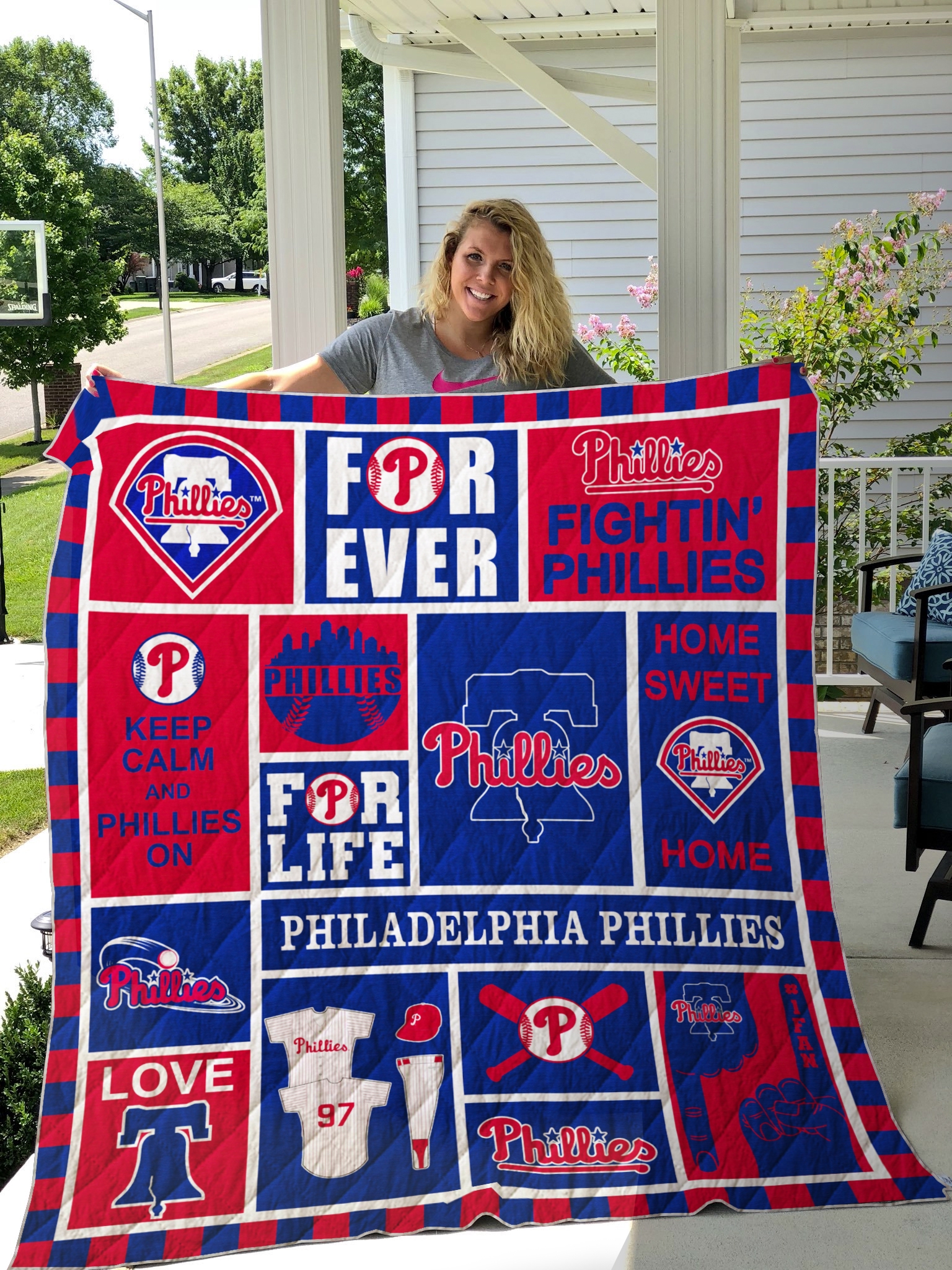 Philadelphia Phillies Quilt Blanket - Famjoys Philadelphia Phillies Quilt Blanket - Famjoys