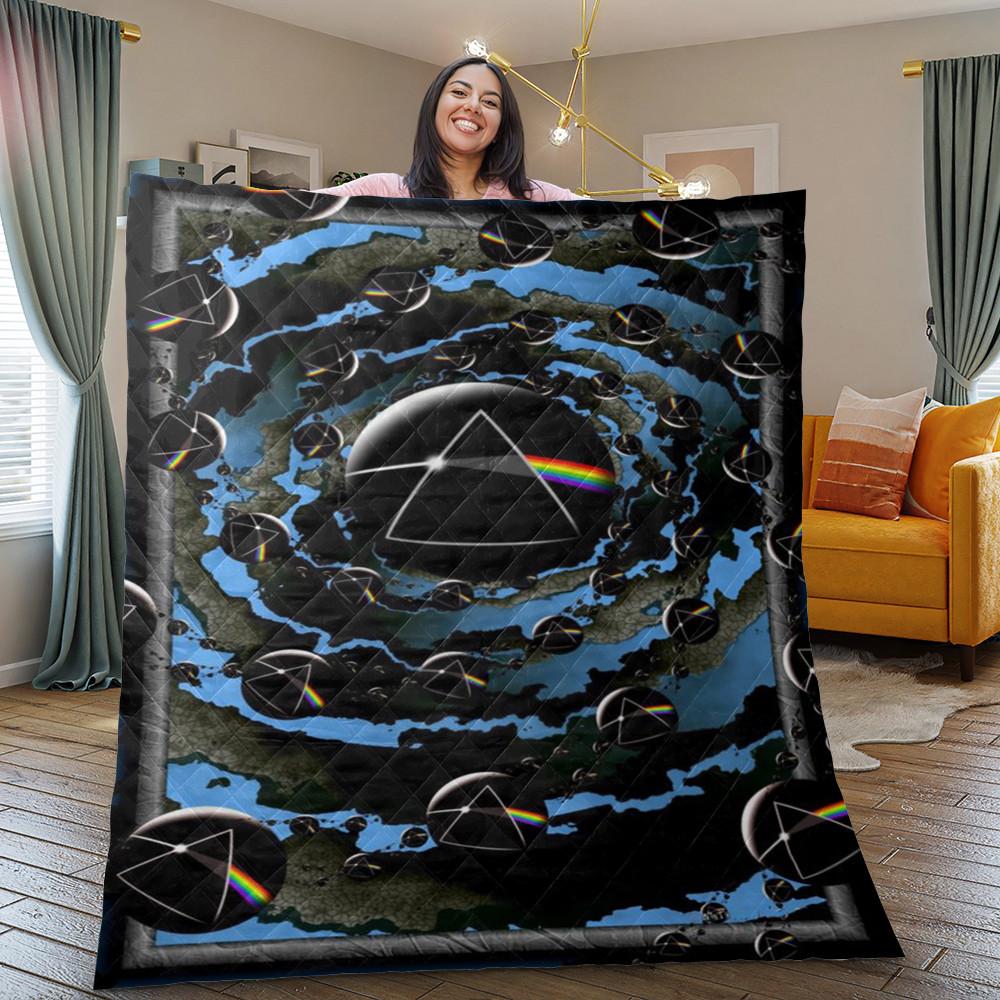 Pink Floyd Fan Gift, Pink Floyd Many Logo Quilt Blanket - Famjoys Pink Floyd Fan Gift, Pink Floyd Many Logo Quilt Blanket - Famjoys