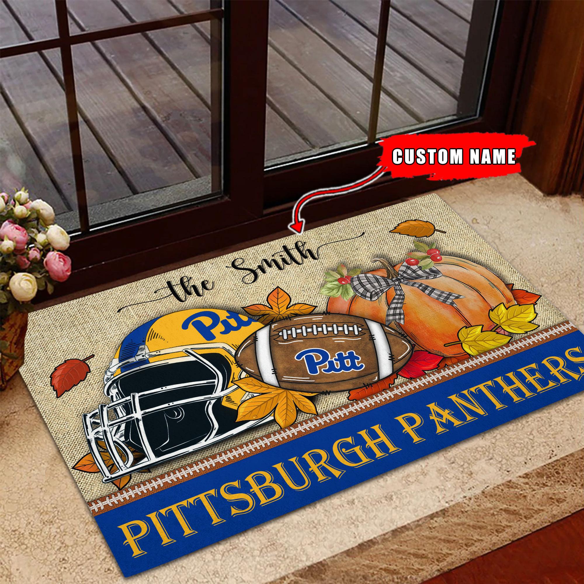 Pittsburgh Panthers Fall Football Doormat - Famjoys Pittsburgh Panthers Fall Football Doormat - Famjoys