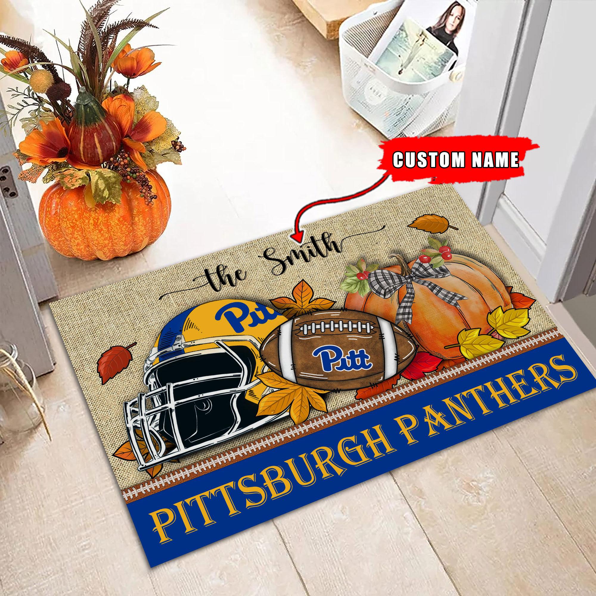 Pittsburgh Panthers Fall Football Doormat - Famjoys Pittsburgh Panthers Fall Football Doormat - Famjoys