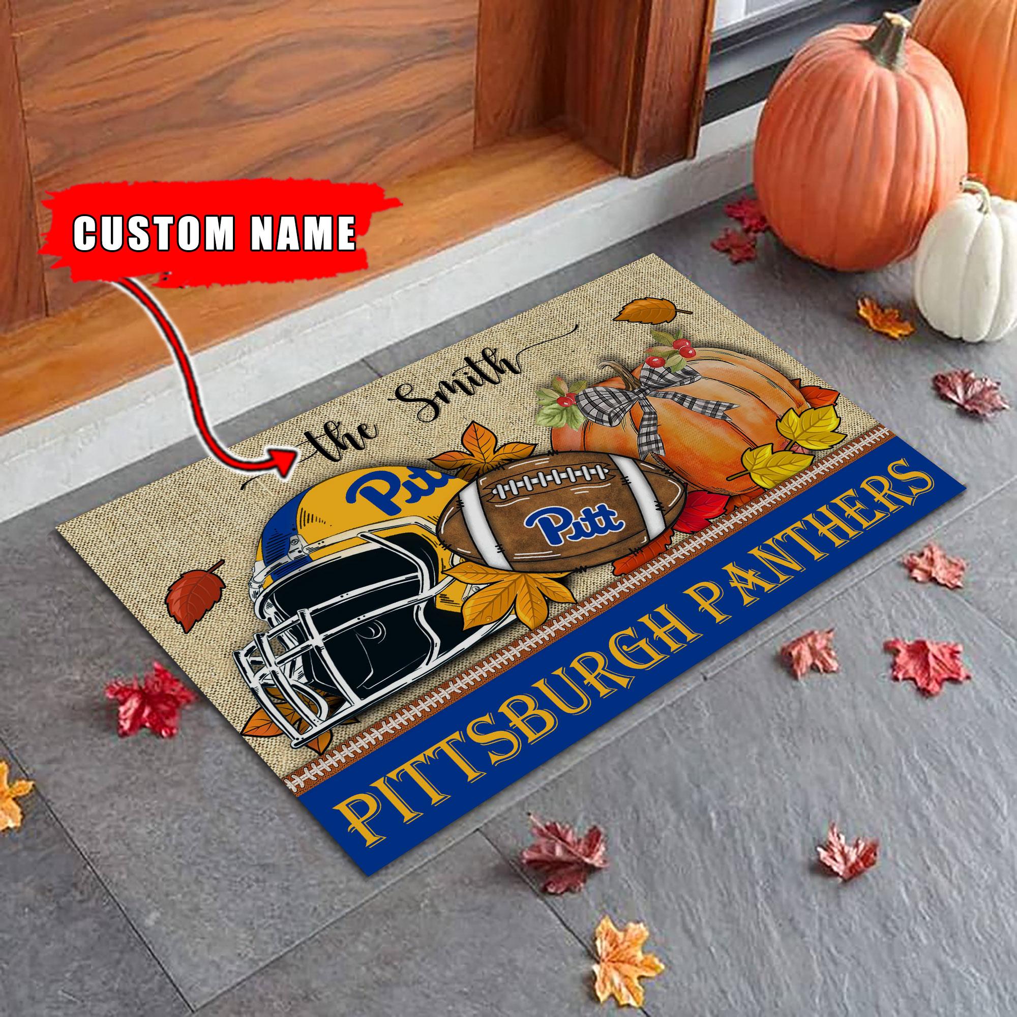 Pittsburgh Panthers Fall Football Doormat - Famjoys Pittsburgh Panthers Fall Football Doormat - Famjoys