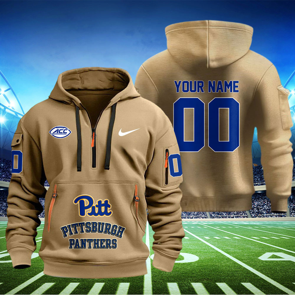 Pittsburgh Panthers Football Quarter Zip Hoodie - Famjoys Pittsburgh Panthers Football Quarter Zip Hoodie - Famjoys