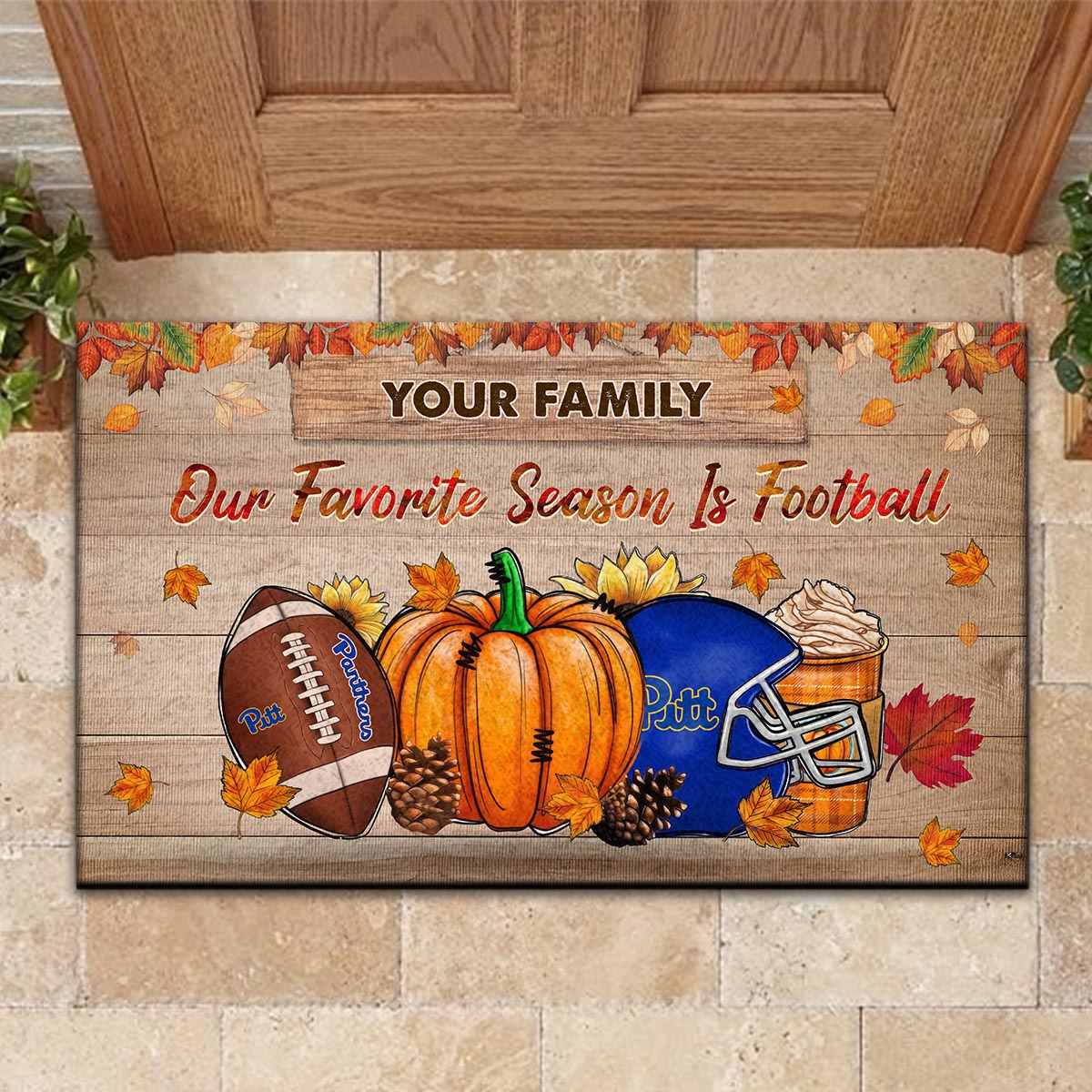Pittsburgh Panthers Our Favorite Season is Football Doormat - Famjoys Pittsburgh Panthers Our Favorite Season is Football Doormat - Famjoys