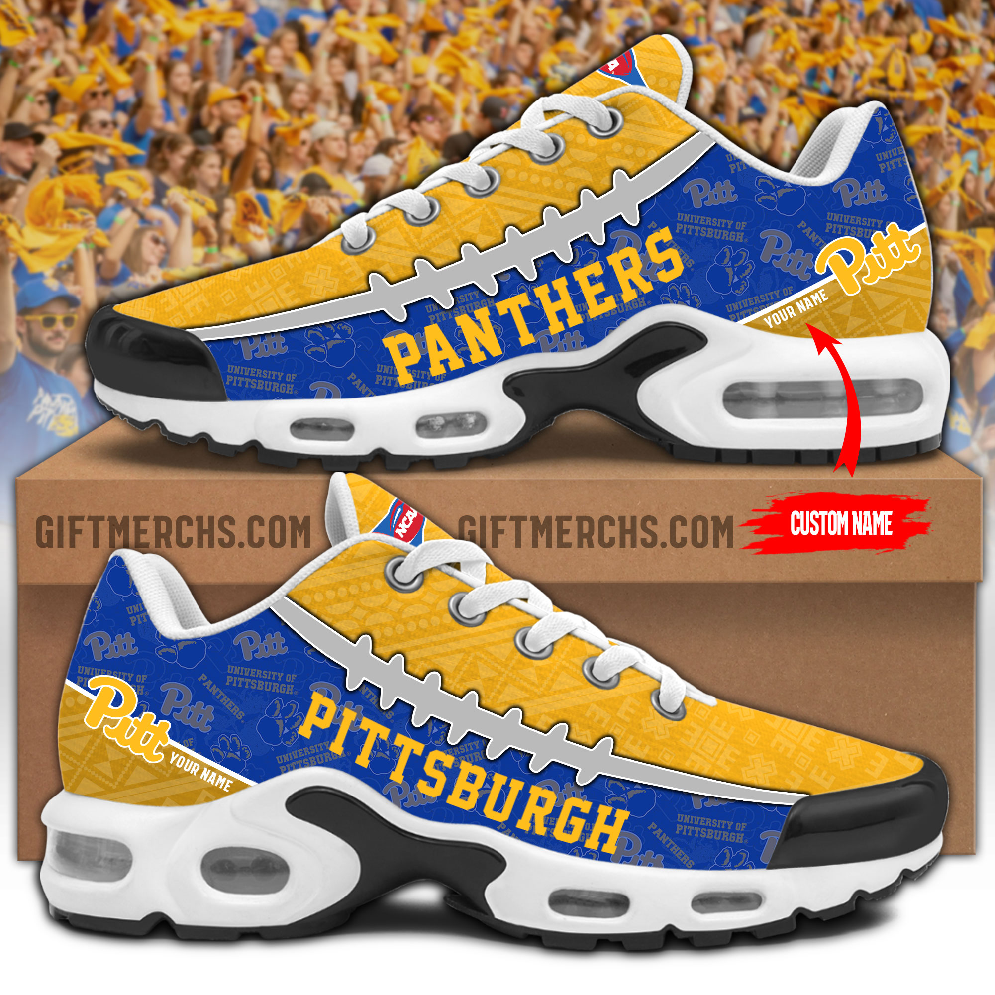 Pittsburgh Panthers Personalized Shoes - Famjoys Pittsburgh Panthers Personalized Shoes - Famjoys
