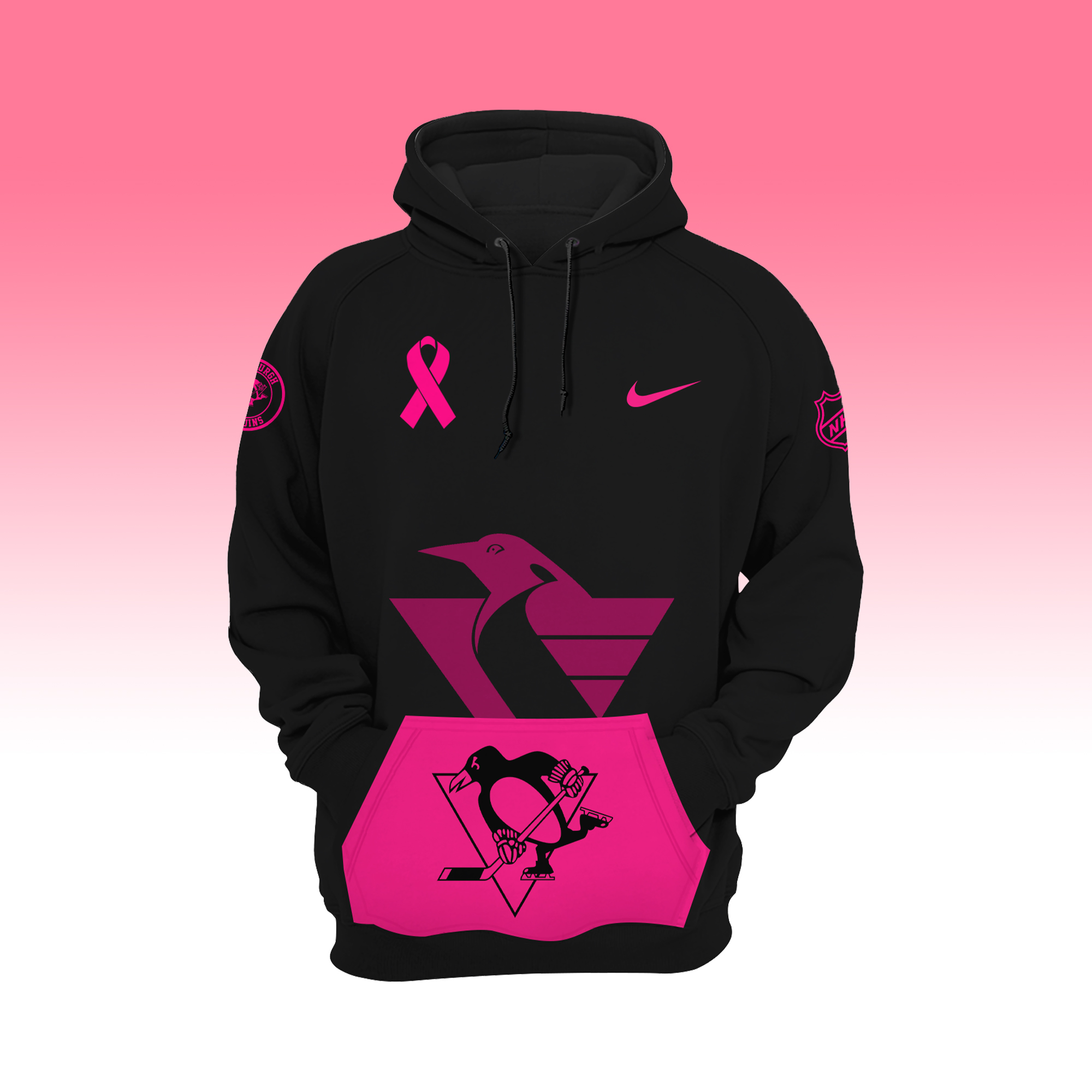 Pittsburgh Penguins Breast Cancer Awareness Month Pullover Hoodie - Famjoys Pittsburgh Penguins Breast Cancer Awareness Month Pullover Hoodie - Famjoys