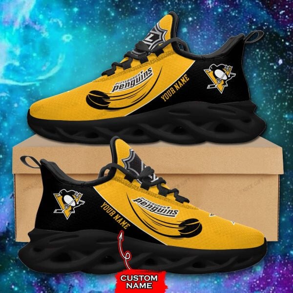 Pittsburgh Penguins Custom Name Max Soul Shoes MSS-D2L9 - Famjoys Pittsburgh Penguins Custom Name Max Soul Shoes MSS-D2L9 - Famjoys