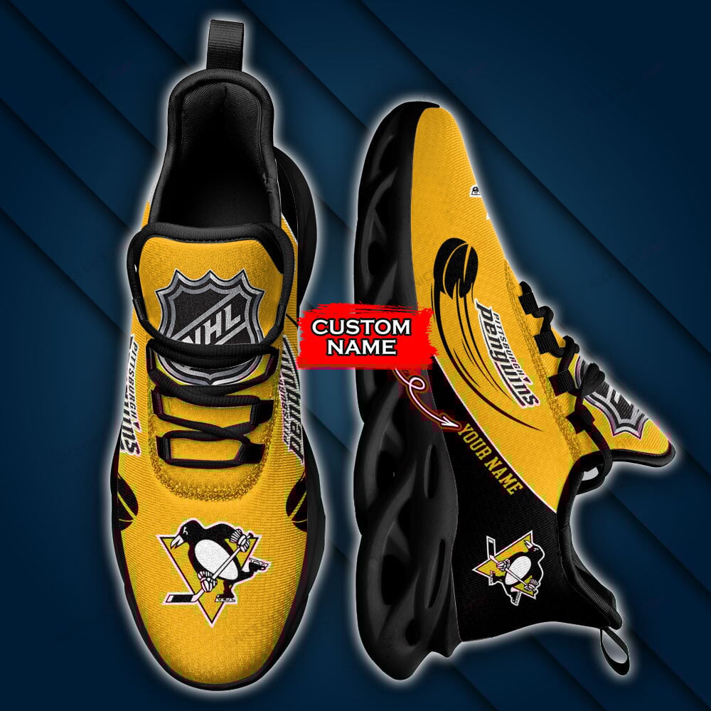 Pittsburgh Penguins Custom Name Max Soul Shoes MSS-D2L9 - Famjoys Pittsburgh Penguins Custom Name Max Soul Shoes MSS-D2L9 - Famjoys