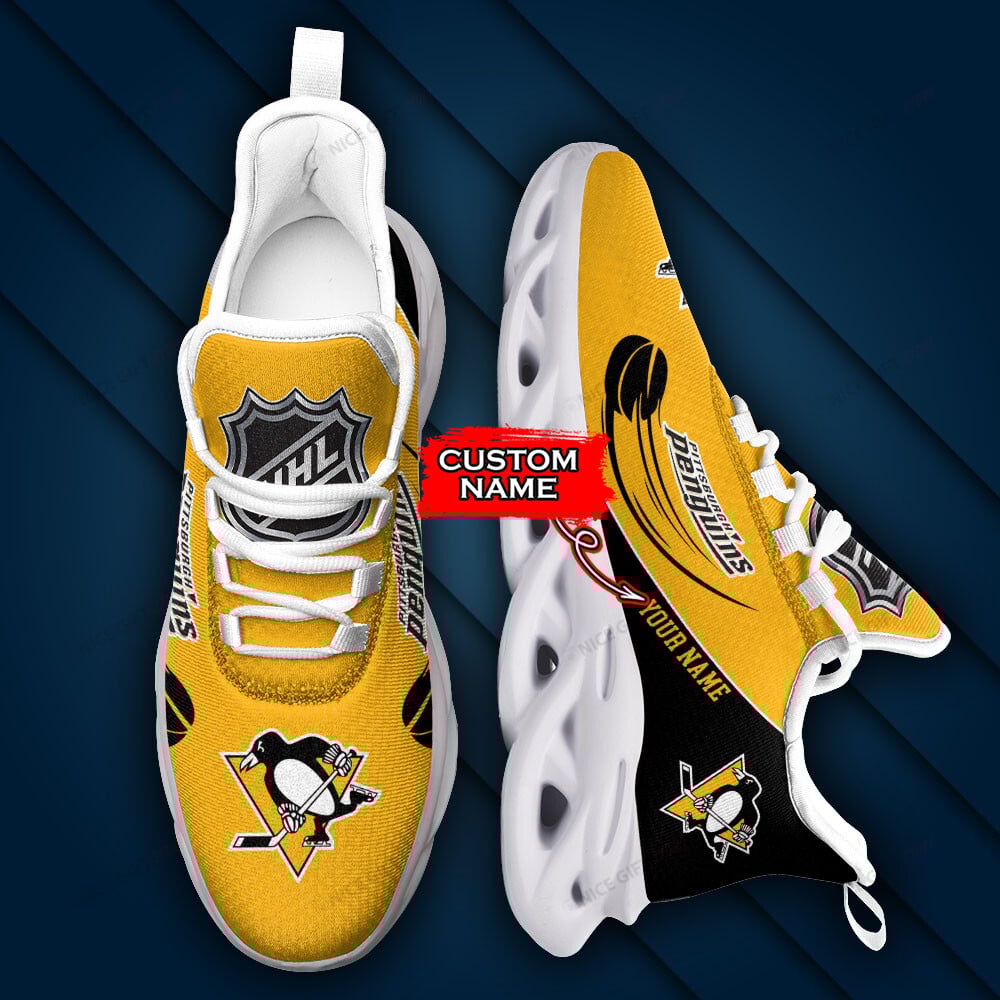 Pittsburgh Penguins Custom Name Max Soul Shoes MSS-D2L9 - Famjoys Pittsburgh Penguins Custom Name Max Soul Shoes MSS-D2L9 - Famjoys