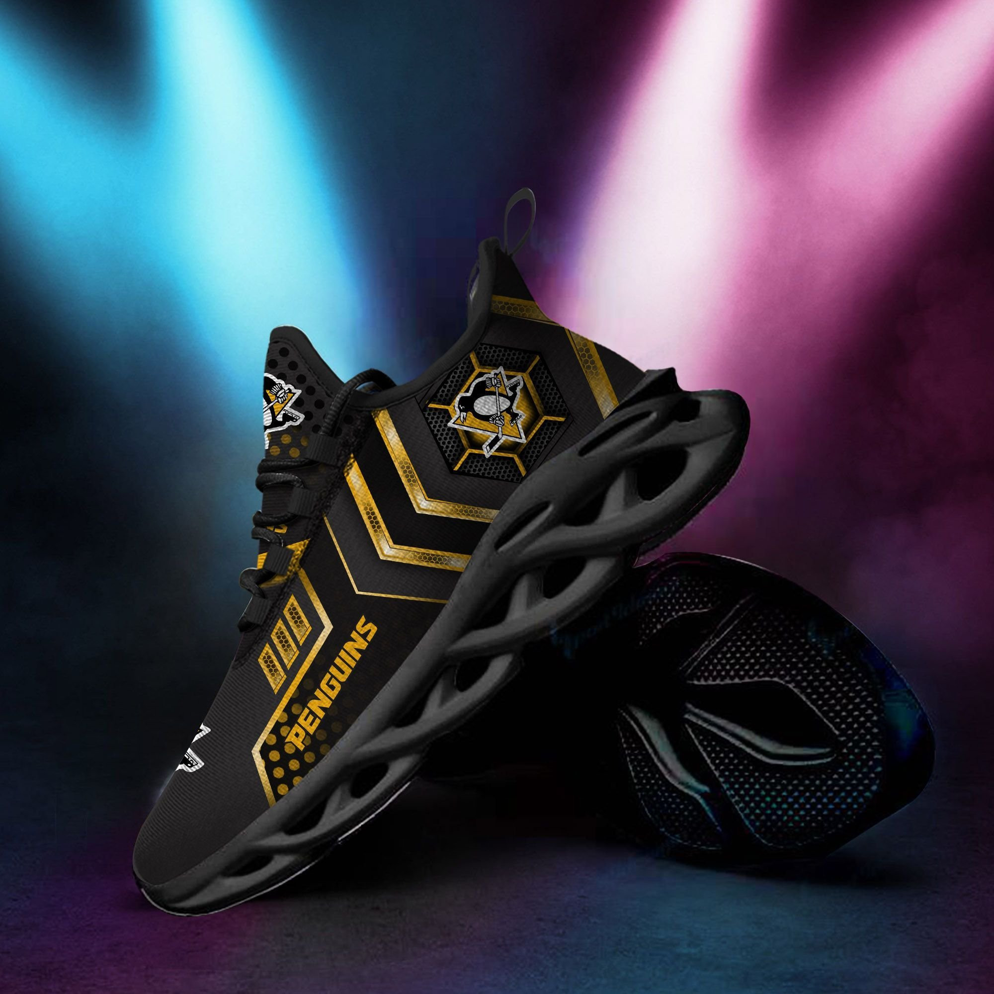 Pittsburgh Penguins Max Soul Sneakers Shoes - Famjoys Pittsburgh Penguins Max Soul Sneakers Shoes - Famjoys