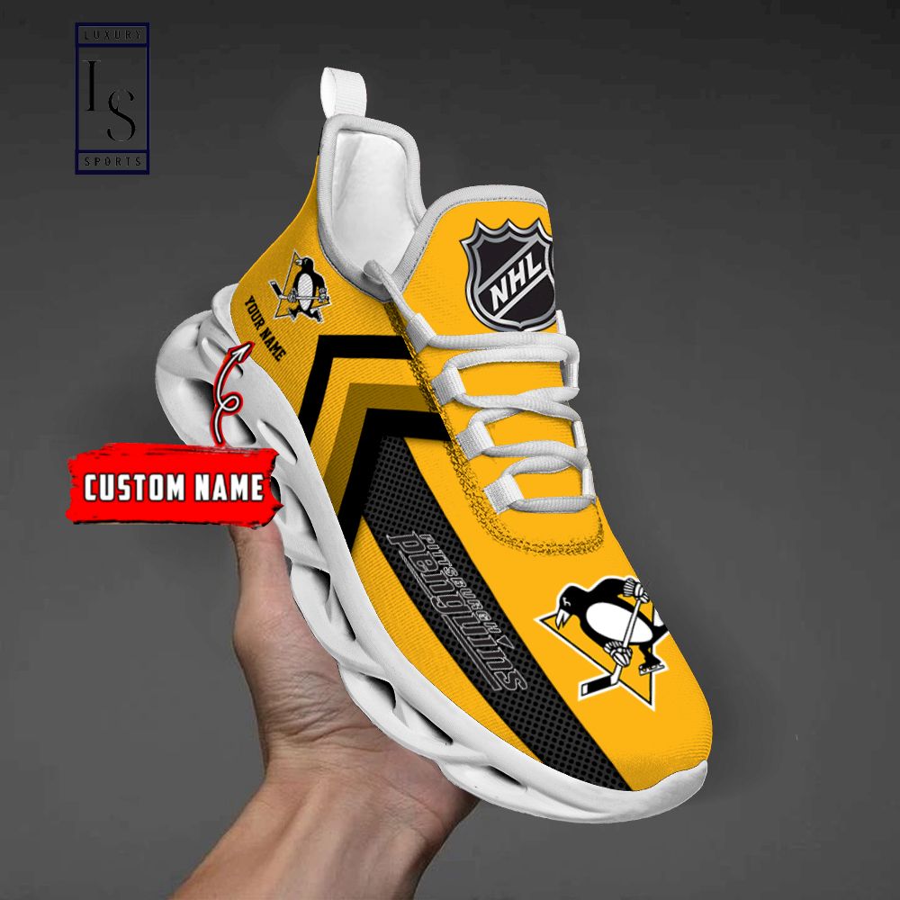 Pittsburgh Penguins NHL Personalized Max Soul Shoes - Famjoys Pittsburgh Penguins NHL Personalized Max Soul Shoes - Famjoys
